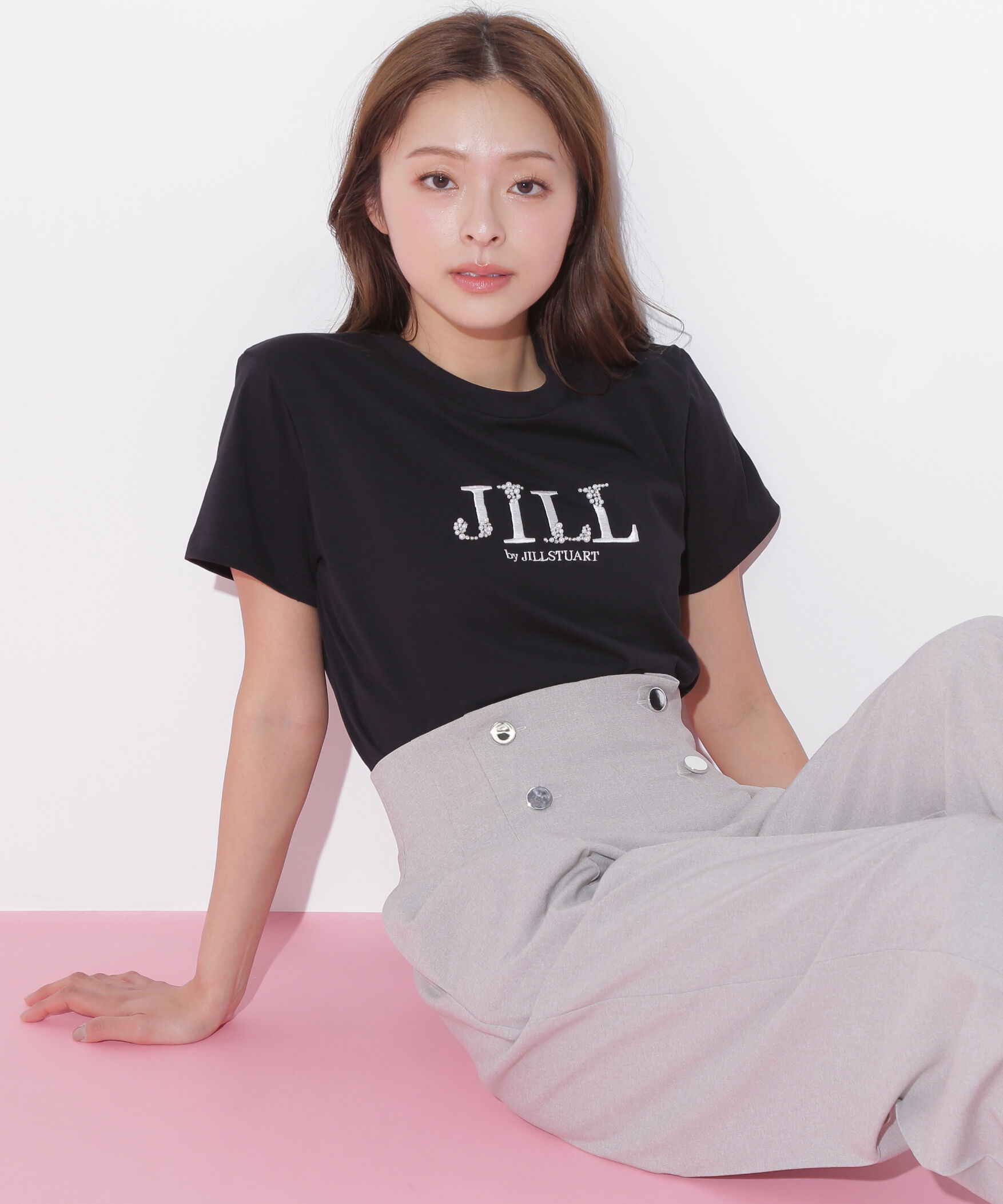  「オーガニックコットンビジューロゴTシャツ」|Tシャツ・カットソー|