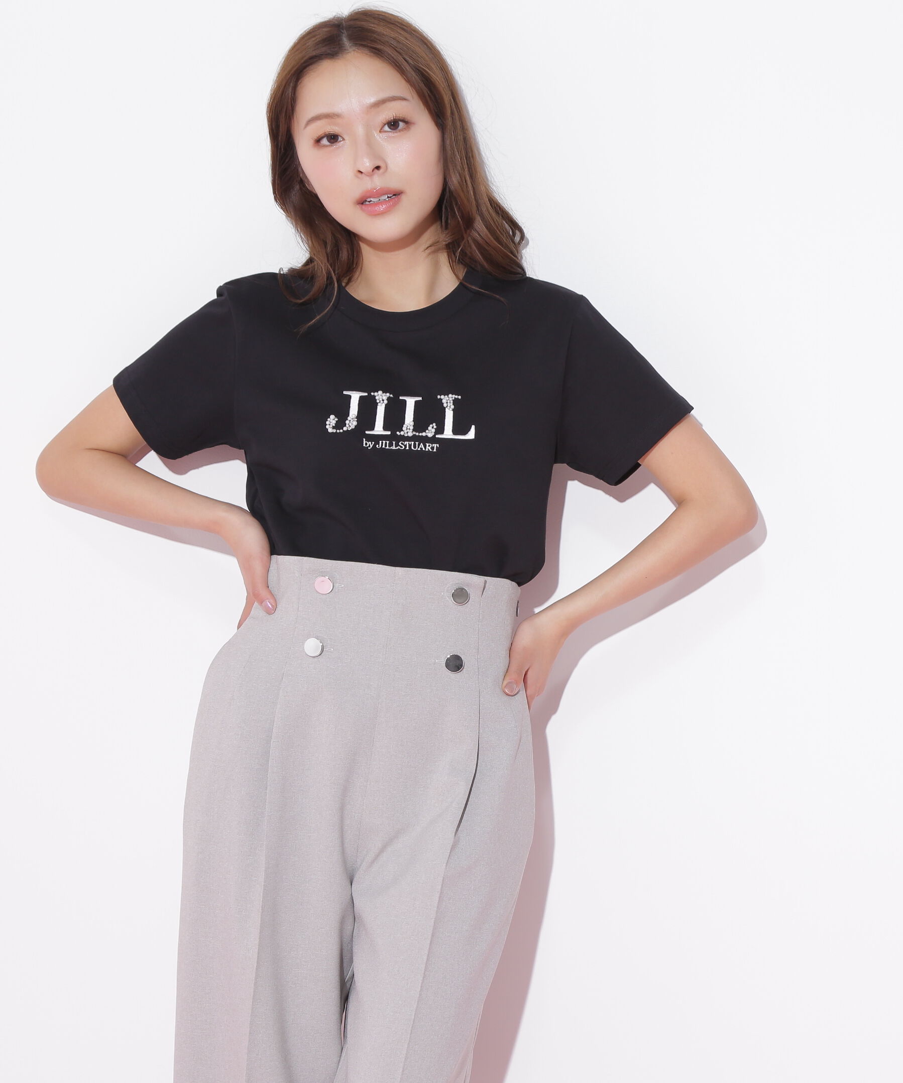  「オーガニックコットンビジューロゴTシャツ」|Tシャツ・カットソー|