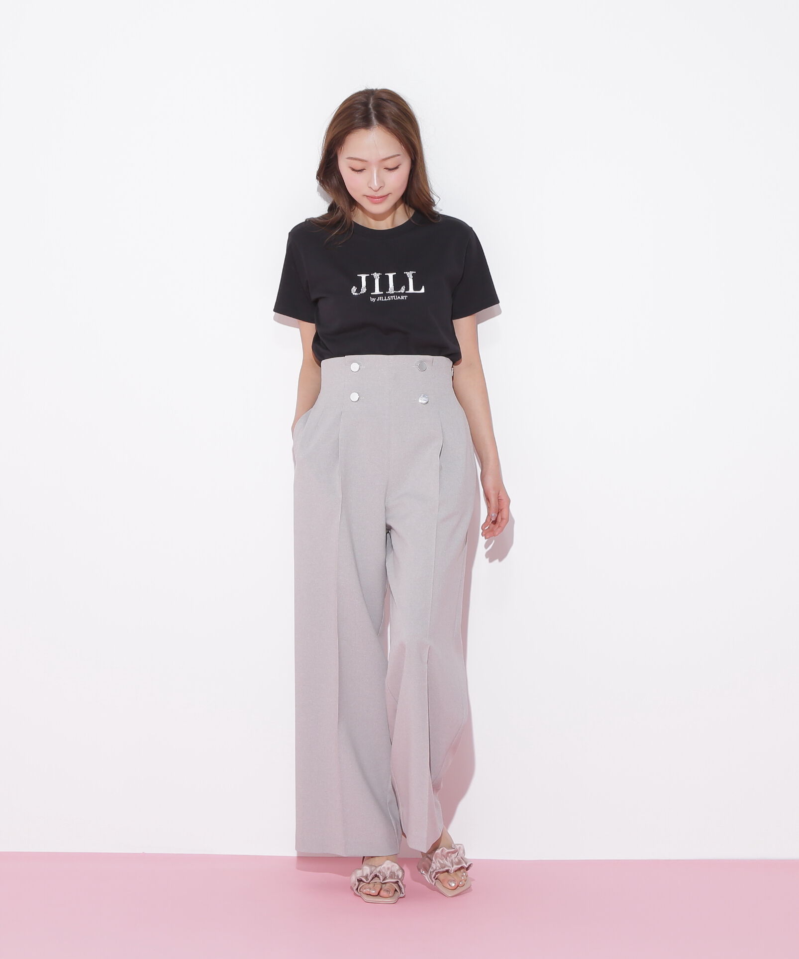  「オーガニックコットンビジューロゴTシャツ」|Tシャツ・カットソー|