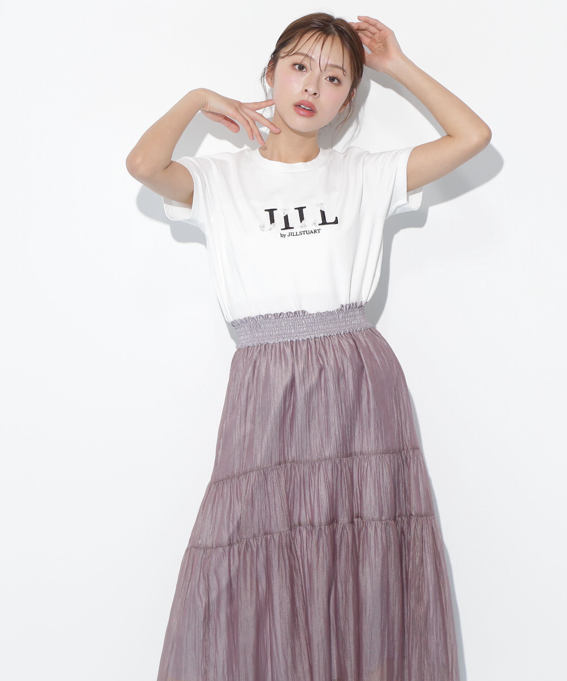  「オーガニックコットンビジューロゴTシャツ」|Tシャツ・カットソー|