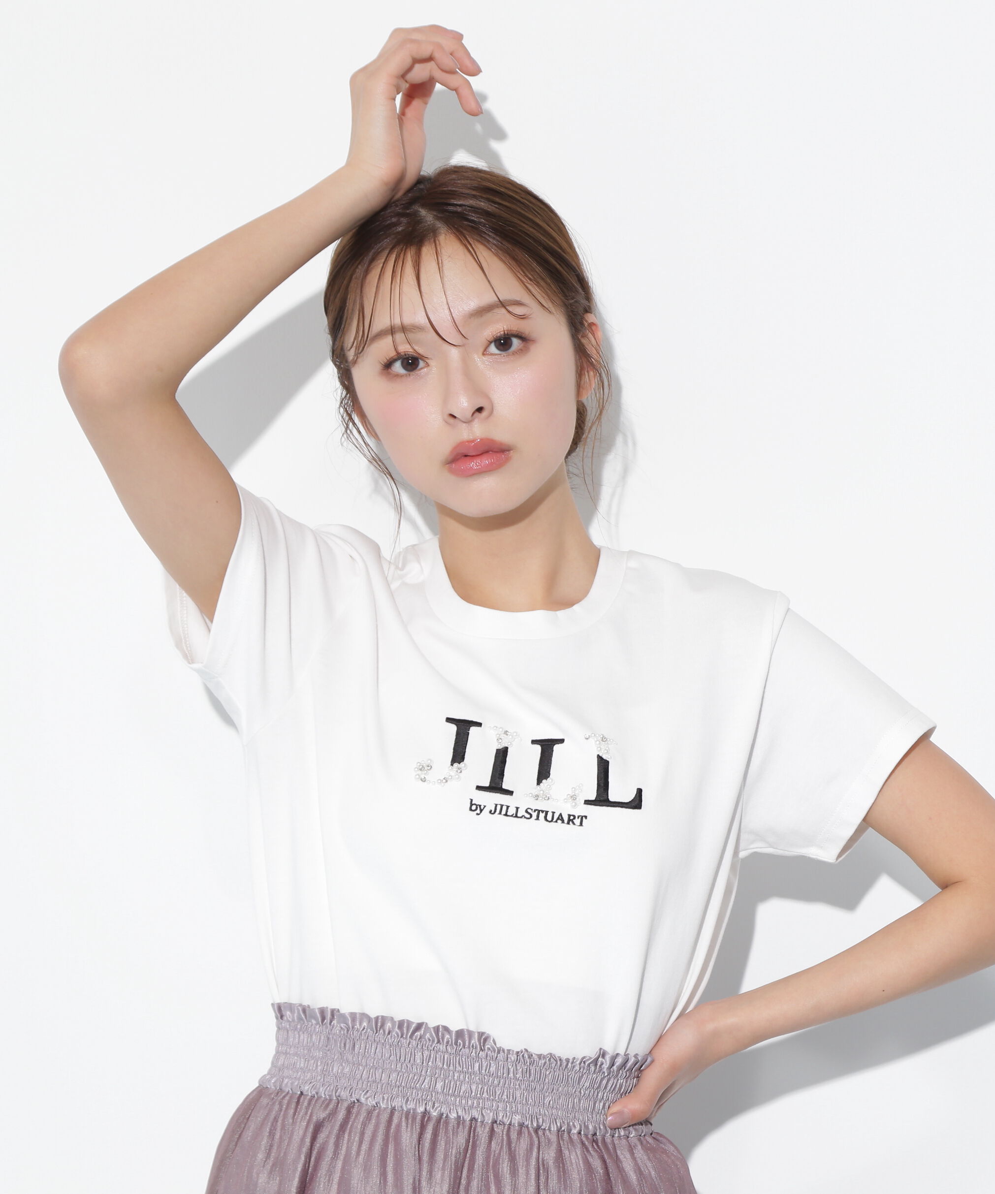  「オーガニックコットンビジューロゴTシャツ」|Tシャツ・カットソー|