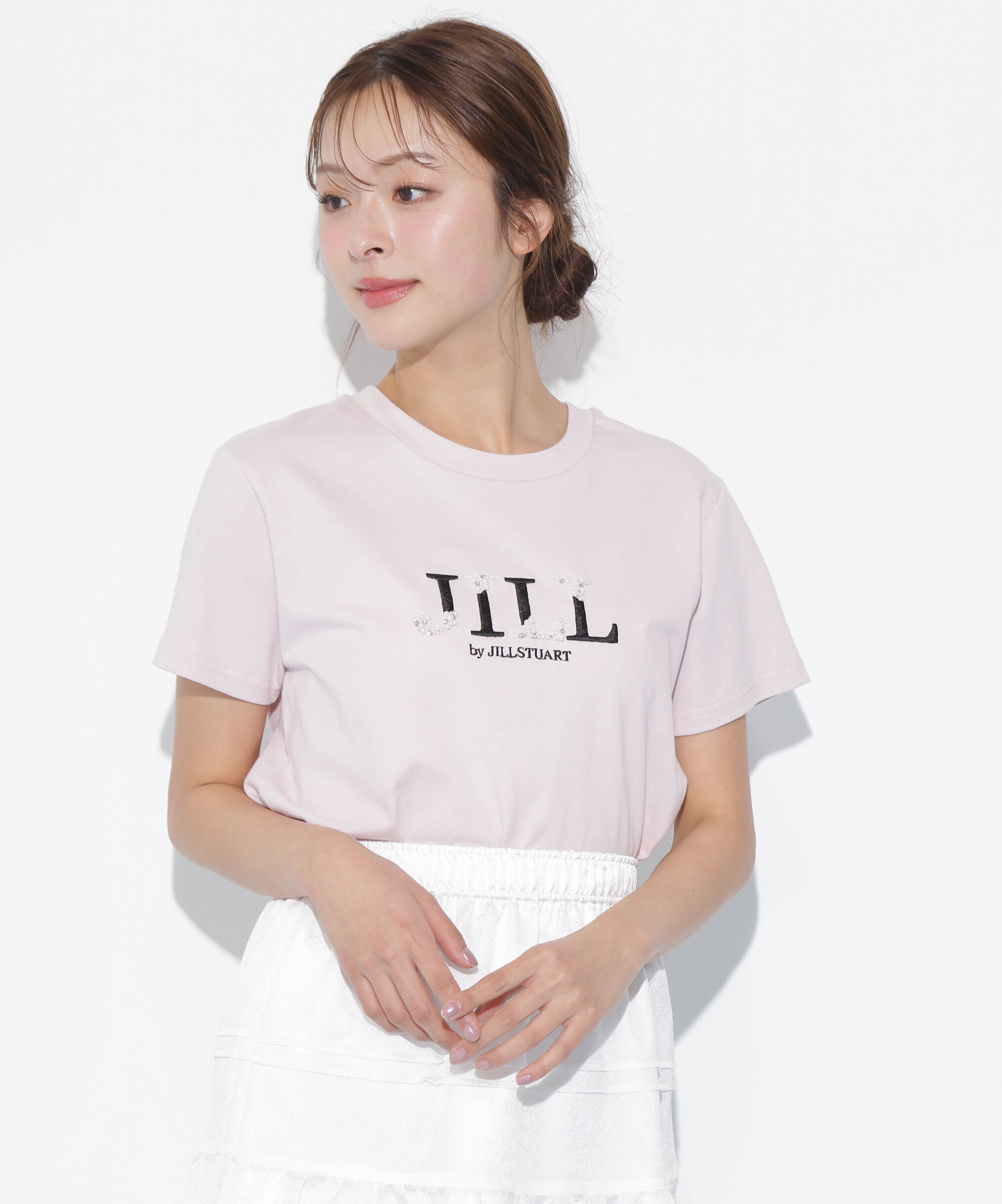  「オーガニックコットンビジューロゴTシャツ」|Tシャツ・カットソー|