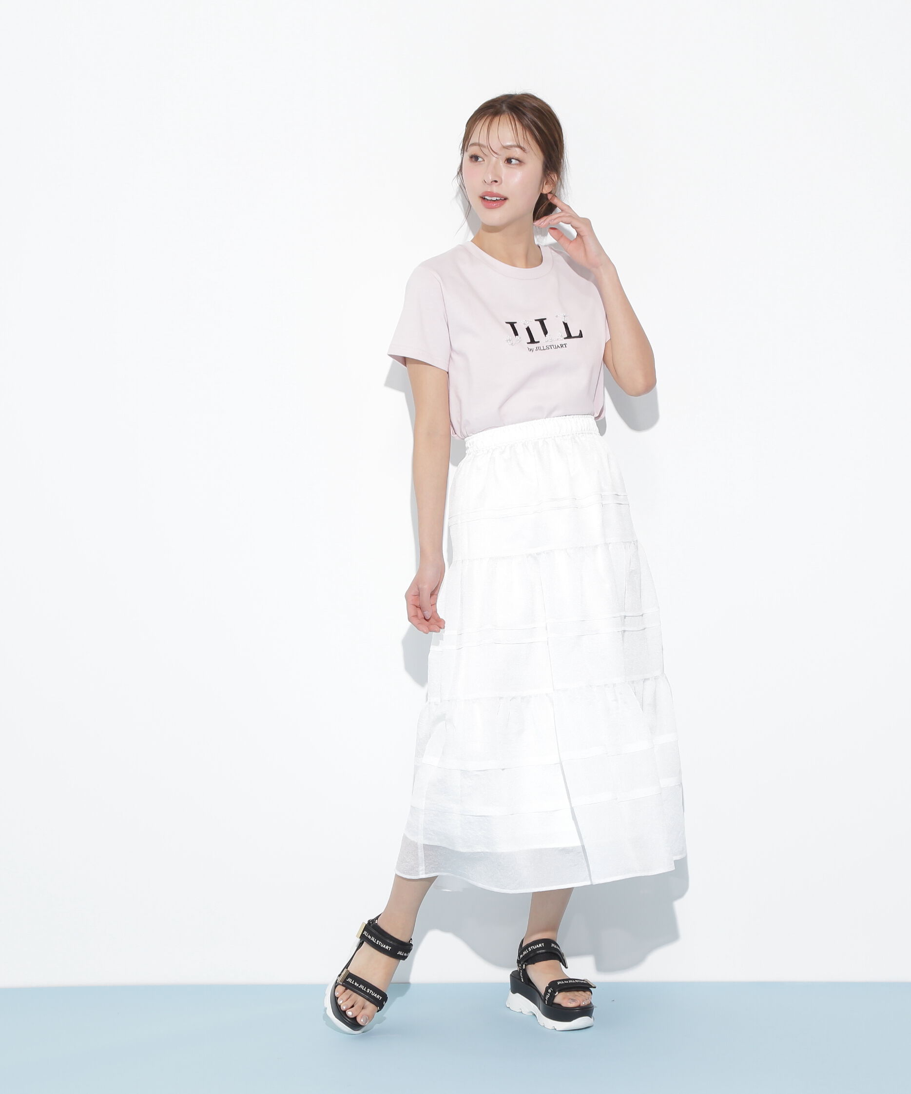  「オーガニックコットンビジューロゴTシャツ」|Tシャツ・カットソー|