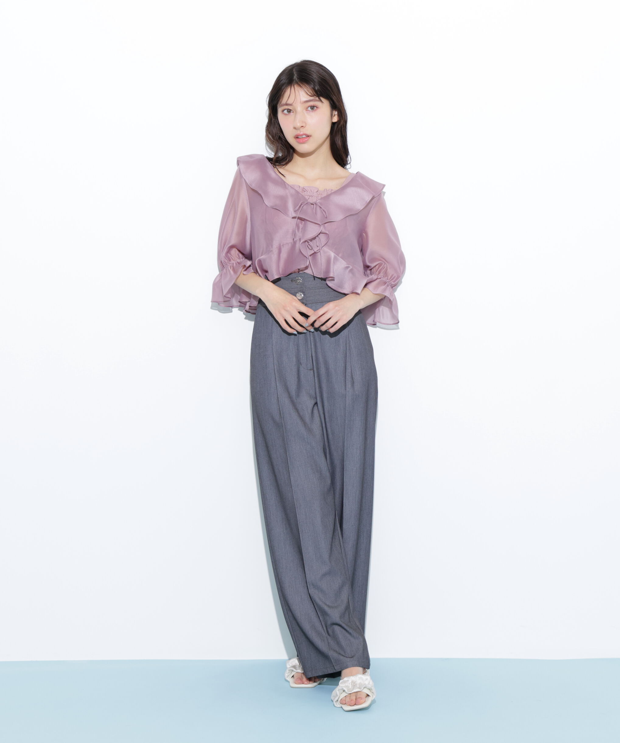  「ラッフルアンサンブルセットアップブラウス」|シャツ・ブラウス|