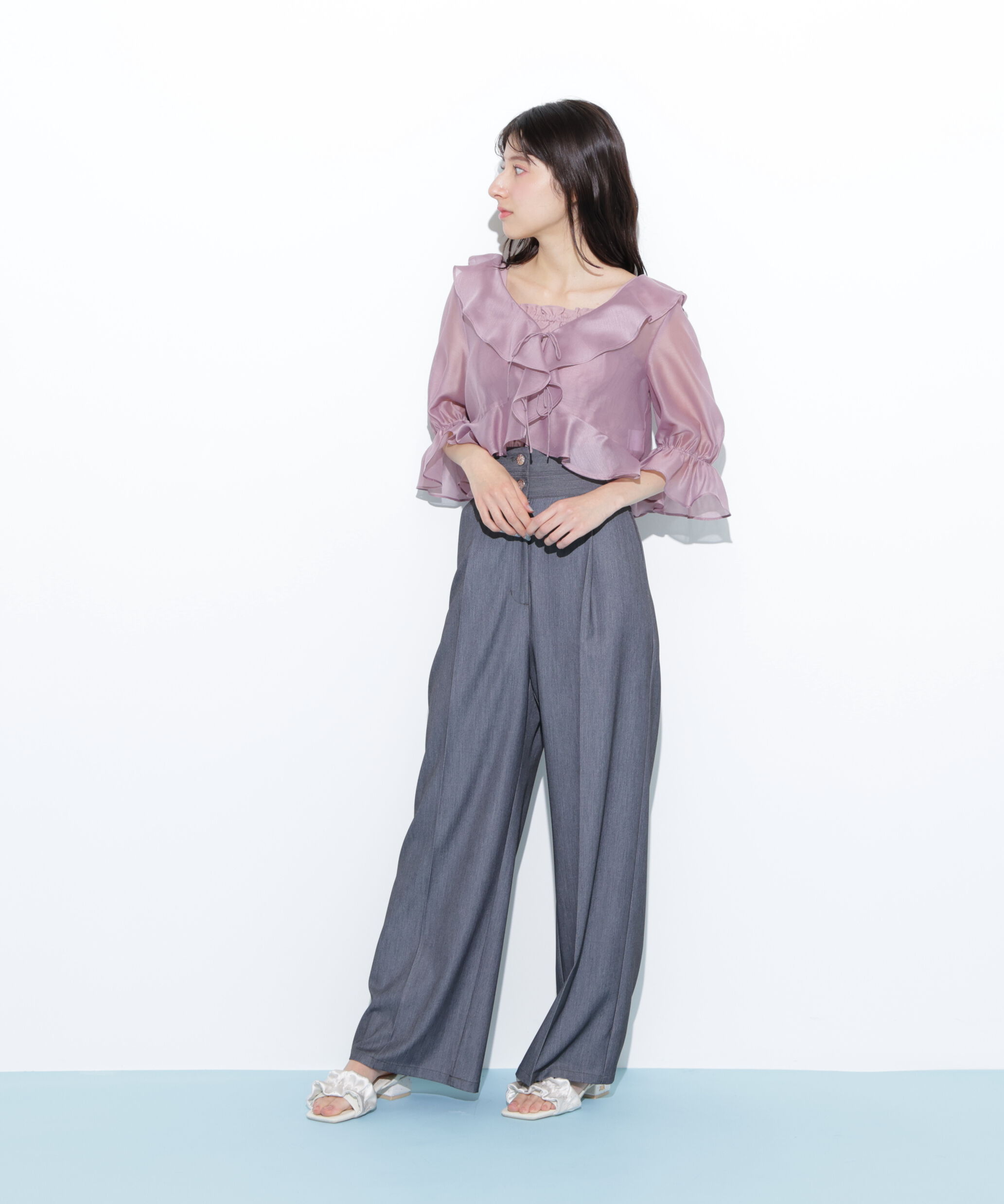  「ラッフルアンサンブルセットアップブラウス」|シャツ・ブラウス|