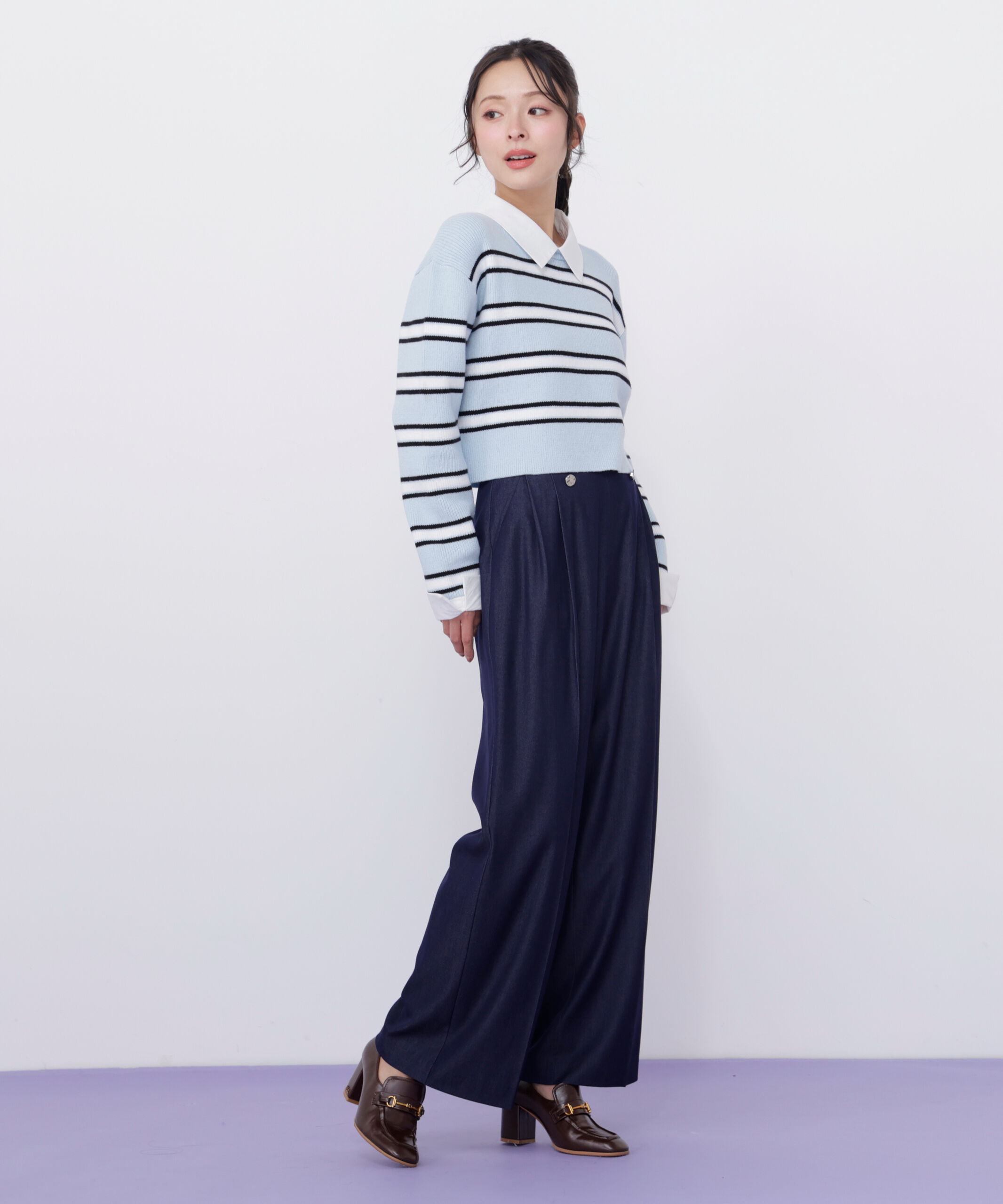  「衿付きクロップドゆるニット」|ニット・セーター|