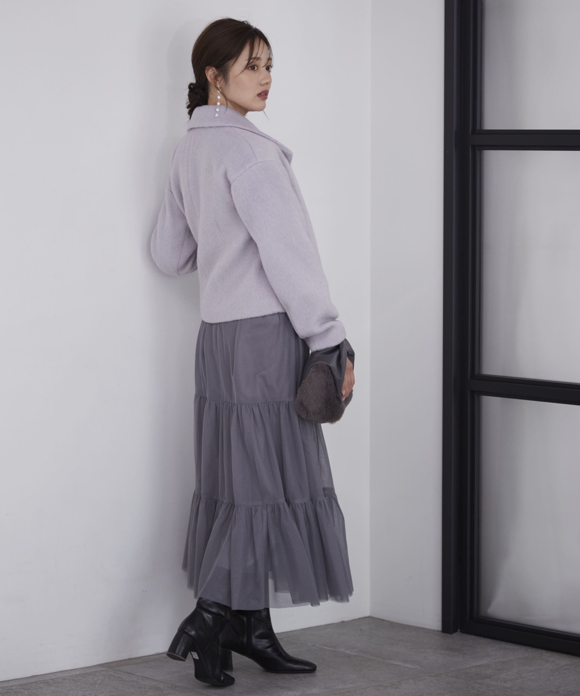 PROPORTION BODY DRESSING「重ねラメチュールティアードスカート24AW」|スカート|