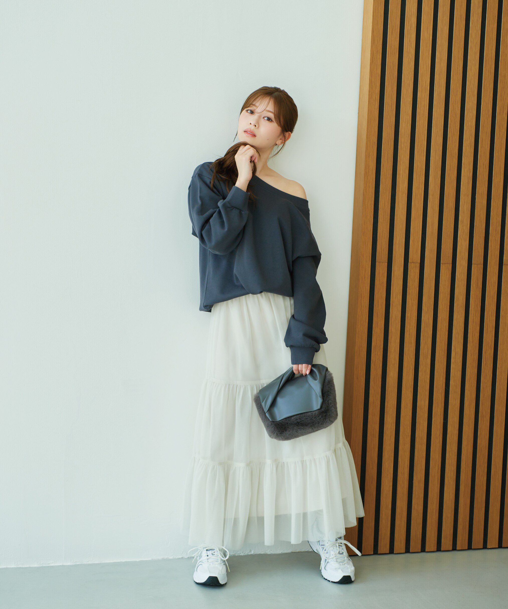 PROPORTION BODY DRESSING「重ねラメチュールティアードスカート24AW」|スカート|エクリュ1