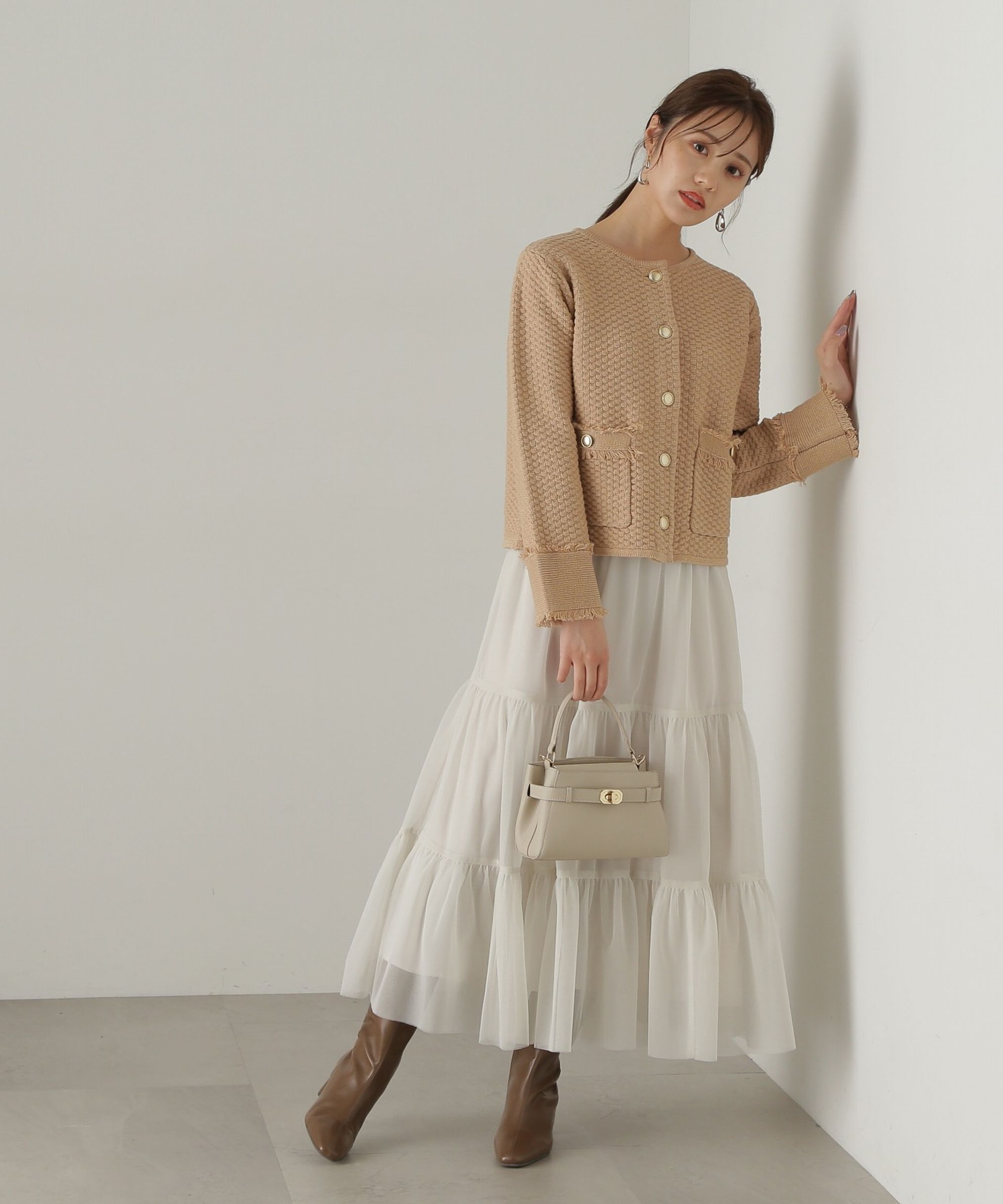 PROPORTION BODY DRESSING「重ねラメチュールティアードスカート24AW」|スカート|