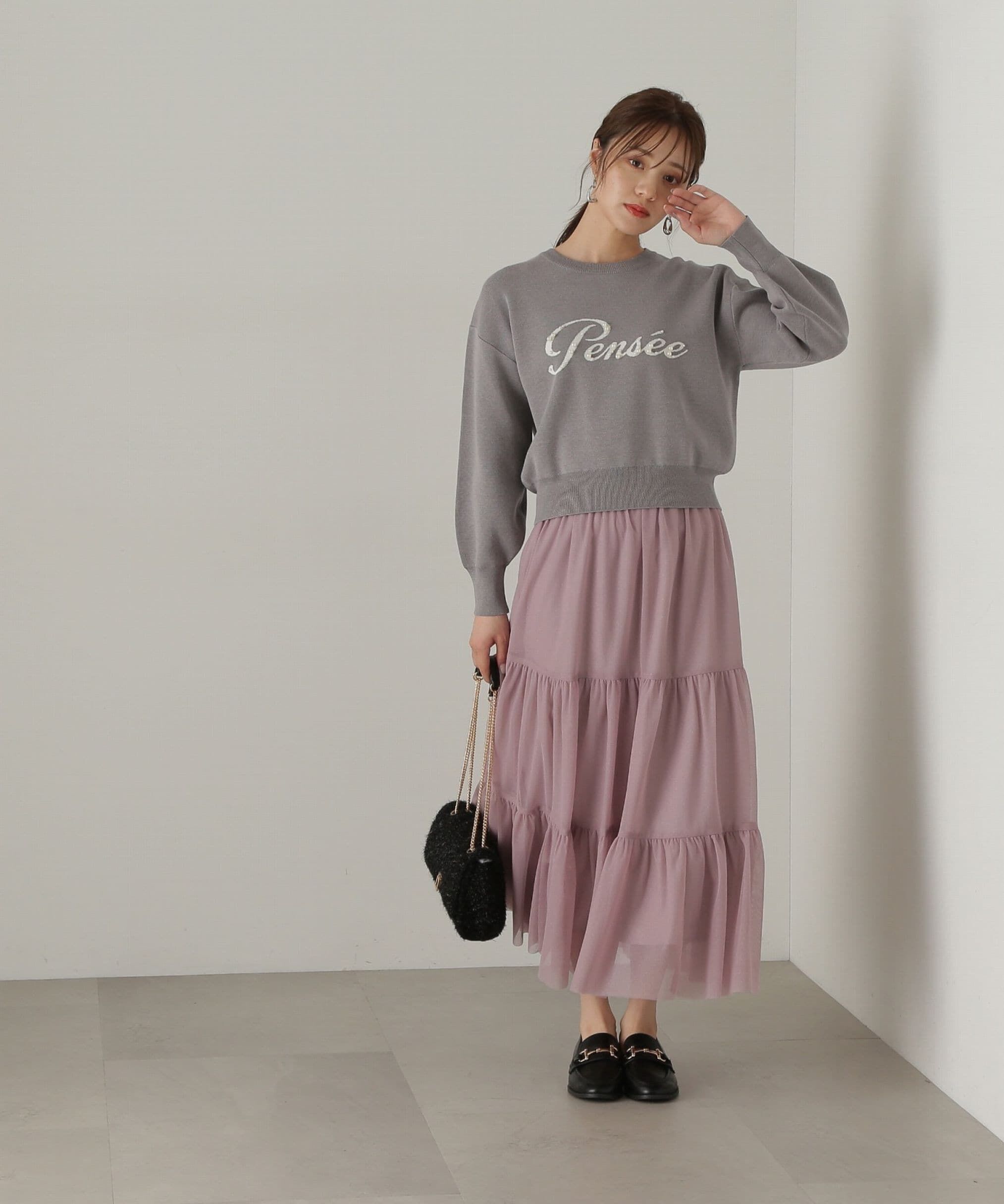 PROPORTION BODY DRESSING「重ねラメチュールティアードスカート24AW」|スカート|