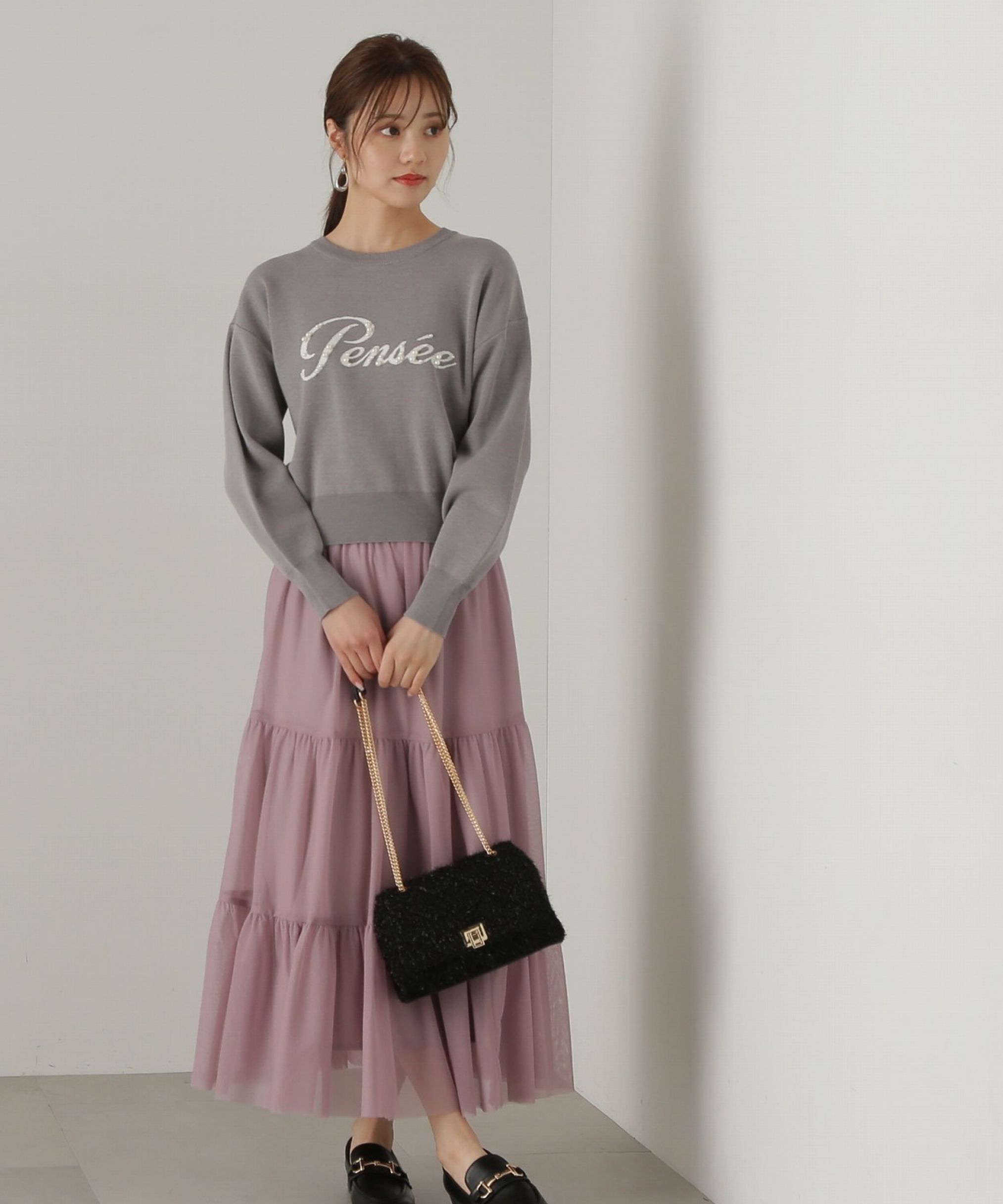 PROPORTION BODY DRESSING「重ねラメチュールティアードスカート24AW」|スカート|