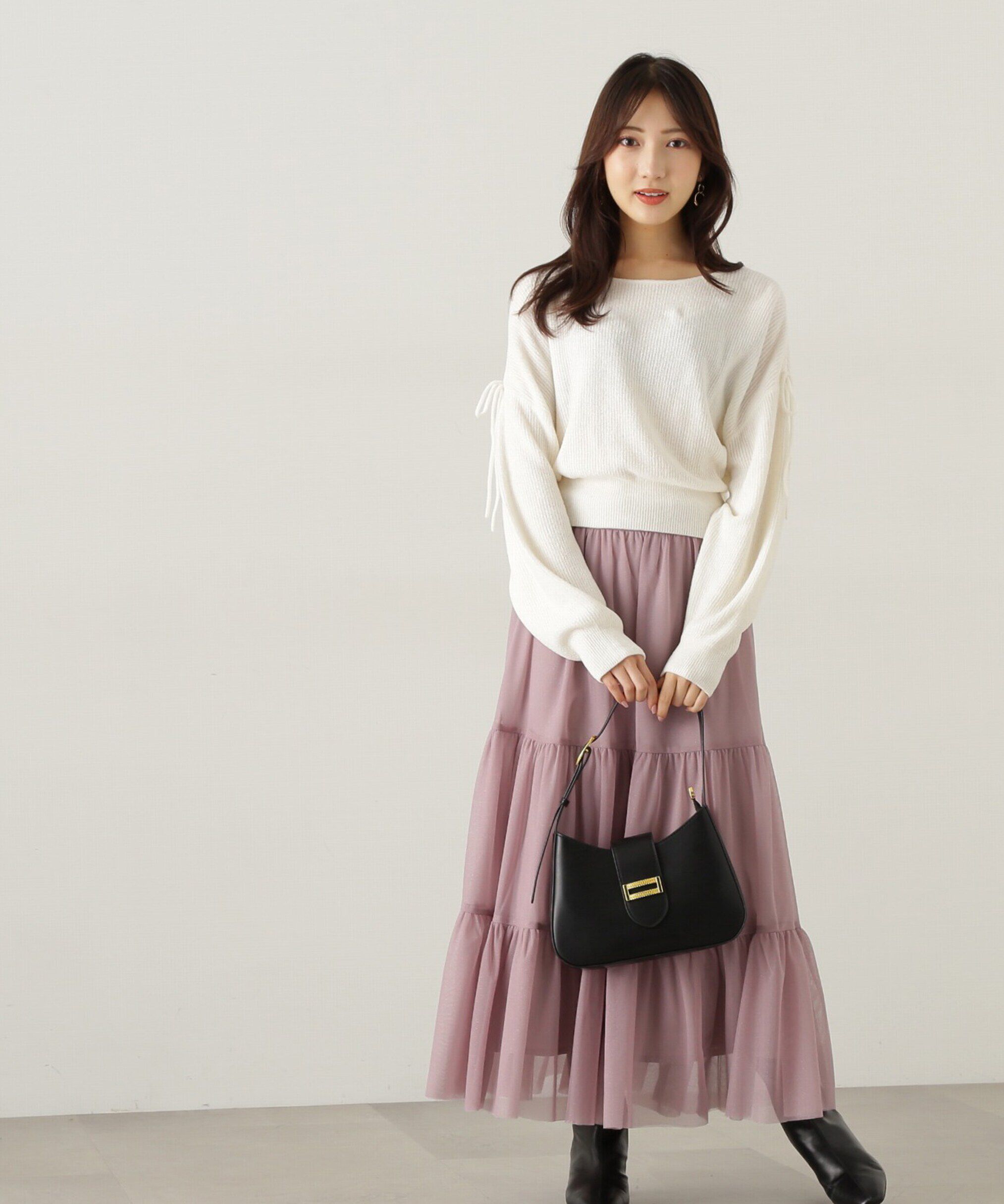 PROPORTION BODY DRESSING「重ねラメチュールティアードスカート24AW」|スカート|