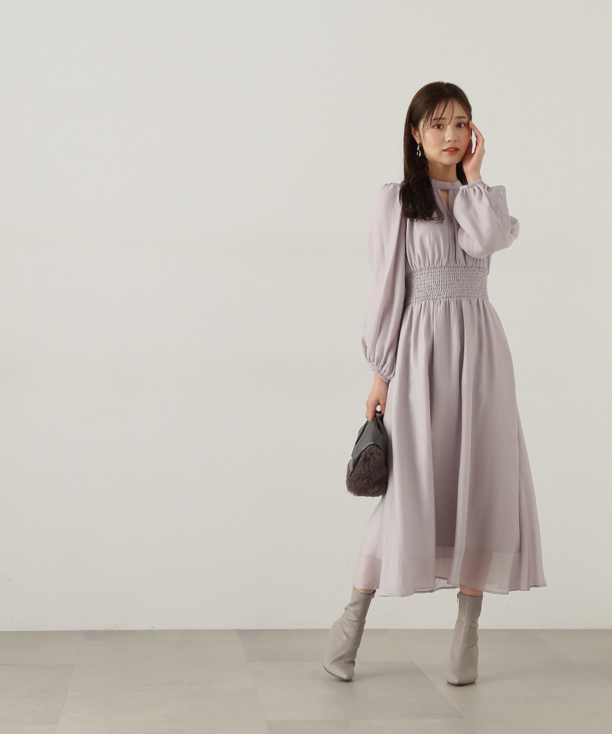 PROPORTION BODY DRESSING「スリーブエンブロイダリーワンピース　24AW」|ワンピース|