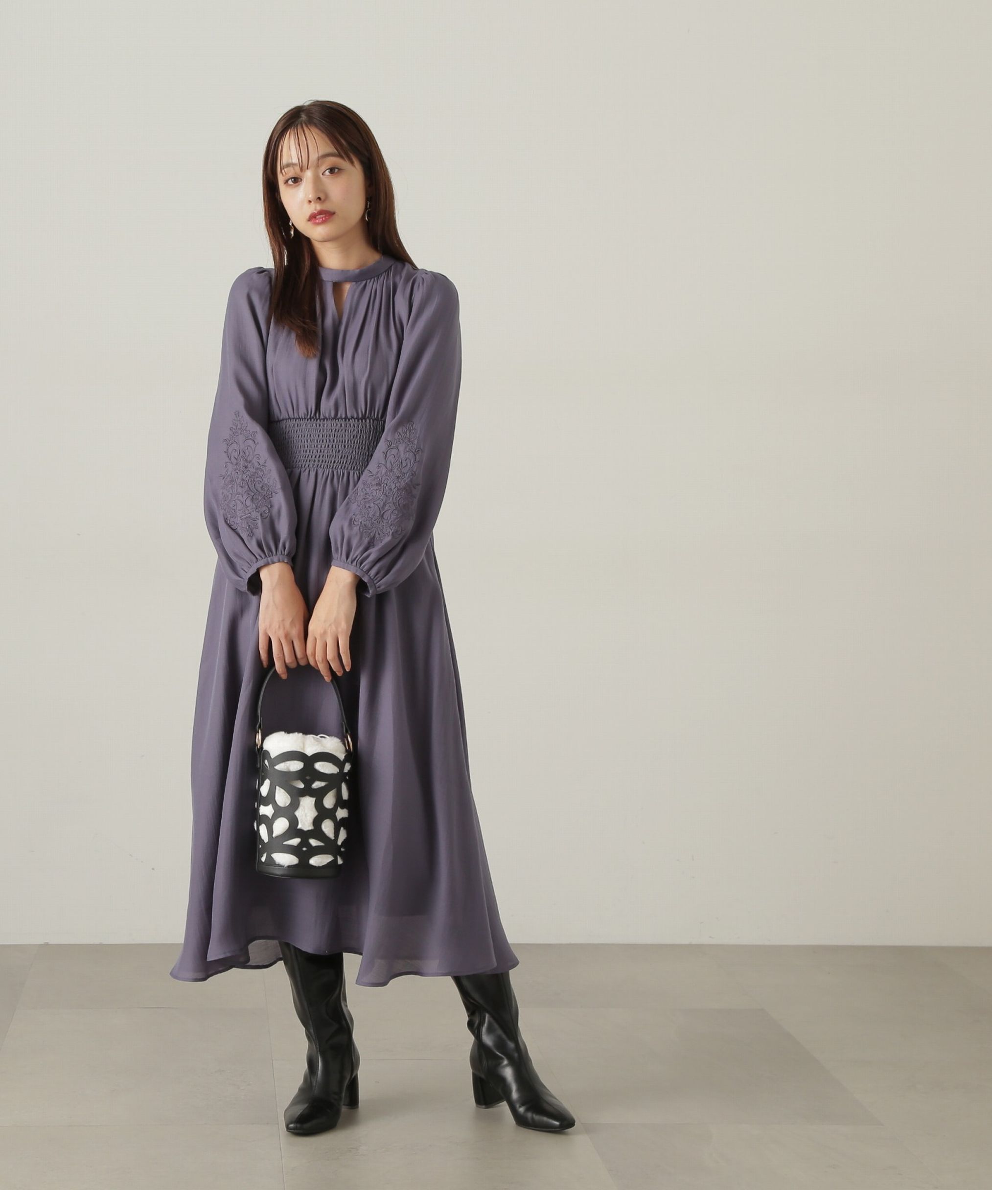 PROPORTION BODY DRESSING「スリーブエンブロイダリーワンピース　24AW」|ワンピース|