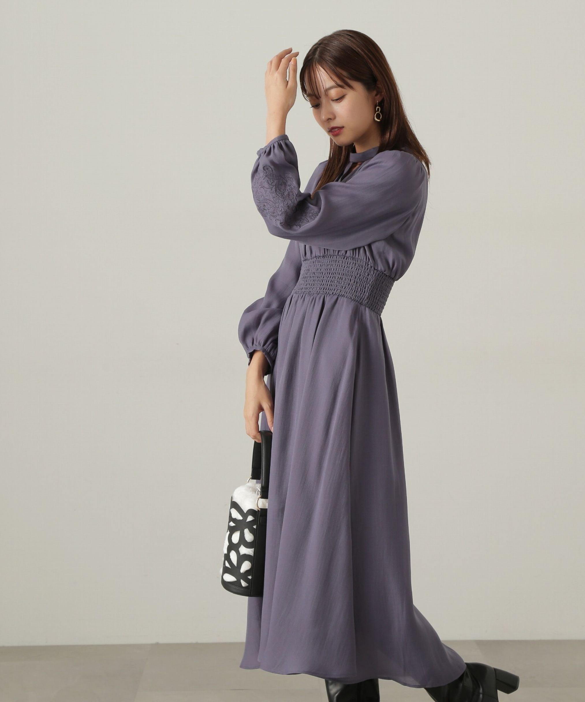 PROPORTION BODY DRESSING「スリーブエンブロイダリーワンピース　24AW」|ワンピース|