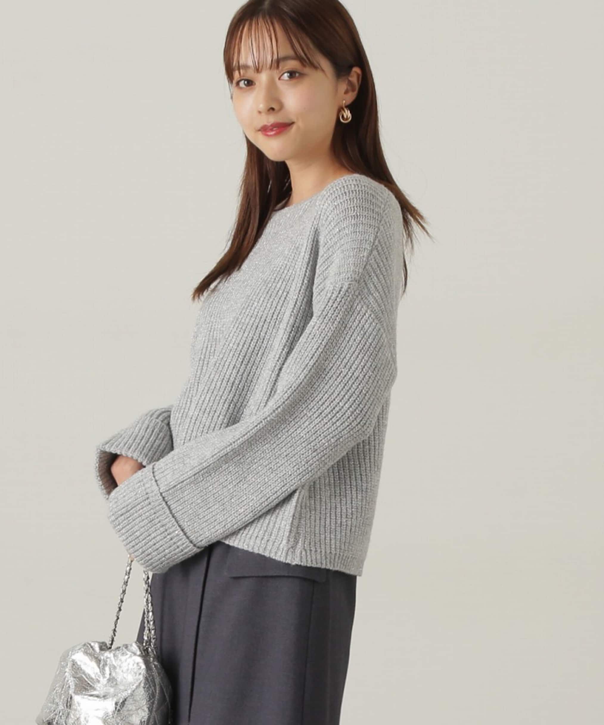 PROPORTION BODY DRESSING「スパンコール畦ニット WEB限定カラー：ブルー　24AW」|ニット・セーター|