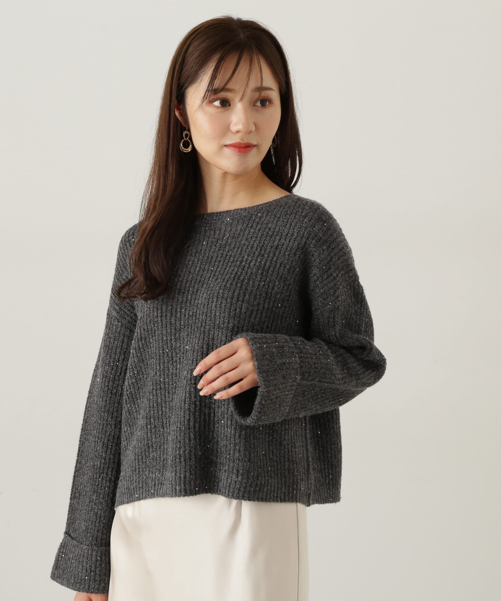 PROPORTION BODY DRESSING「スパンコール畦ニット WEB限定カラー：ブルー　24AW」|ニット・セーター|