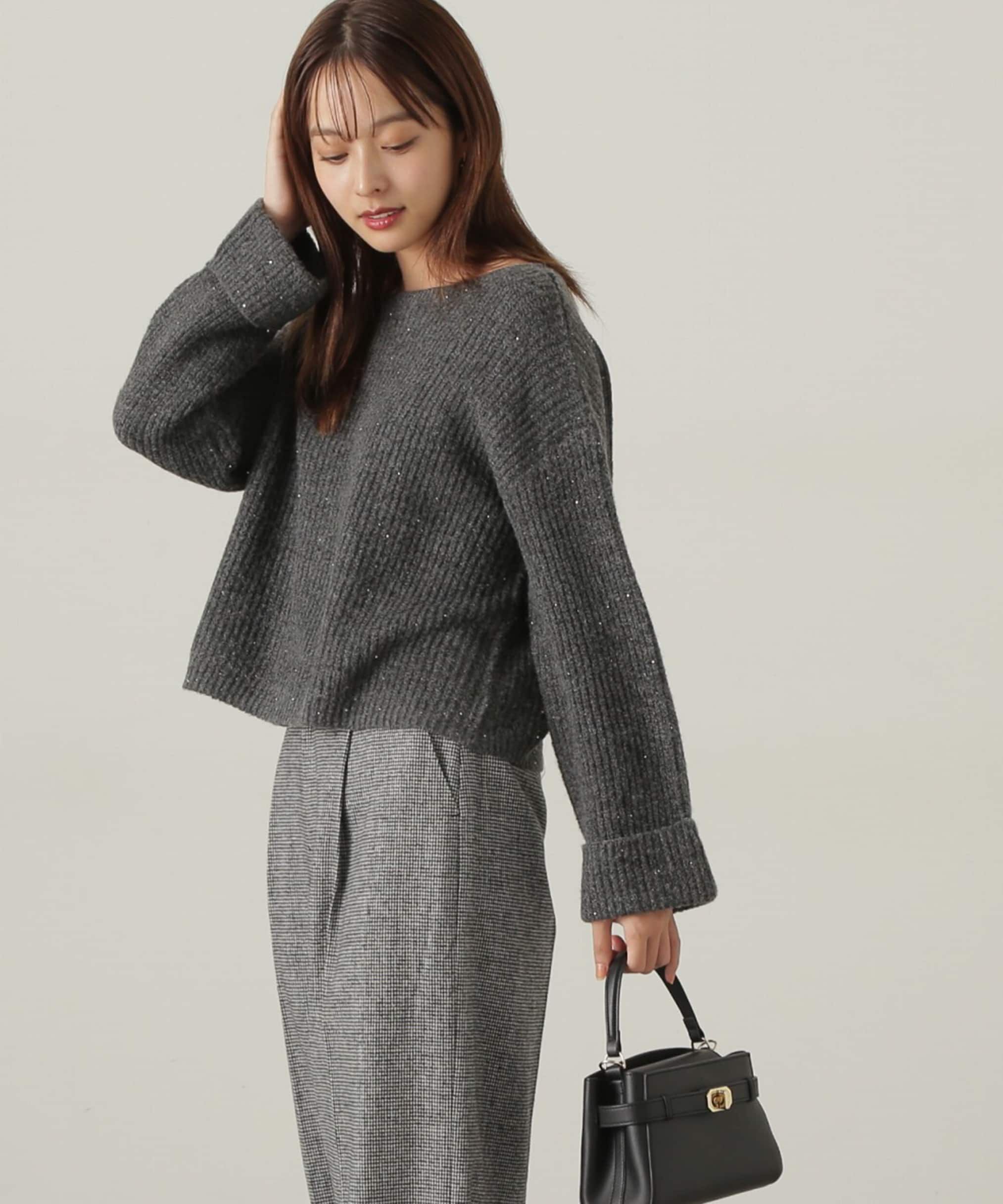 PROPORTION BODY DRESSING「スパンコール畦ニット WEB限定カラー：ブルー　24AW」|ニット・セーター|