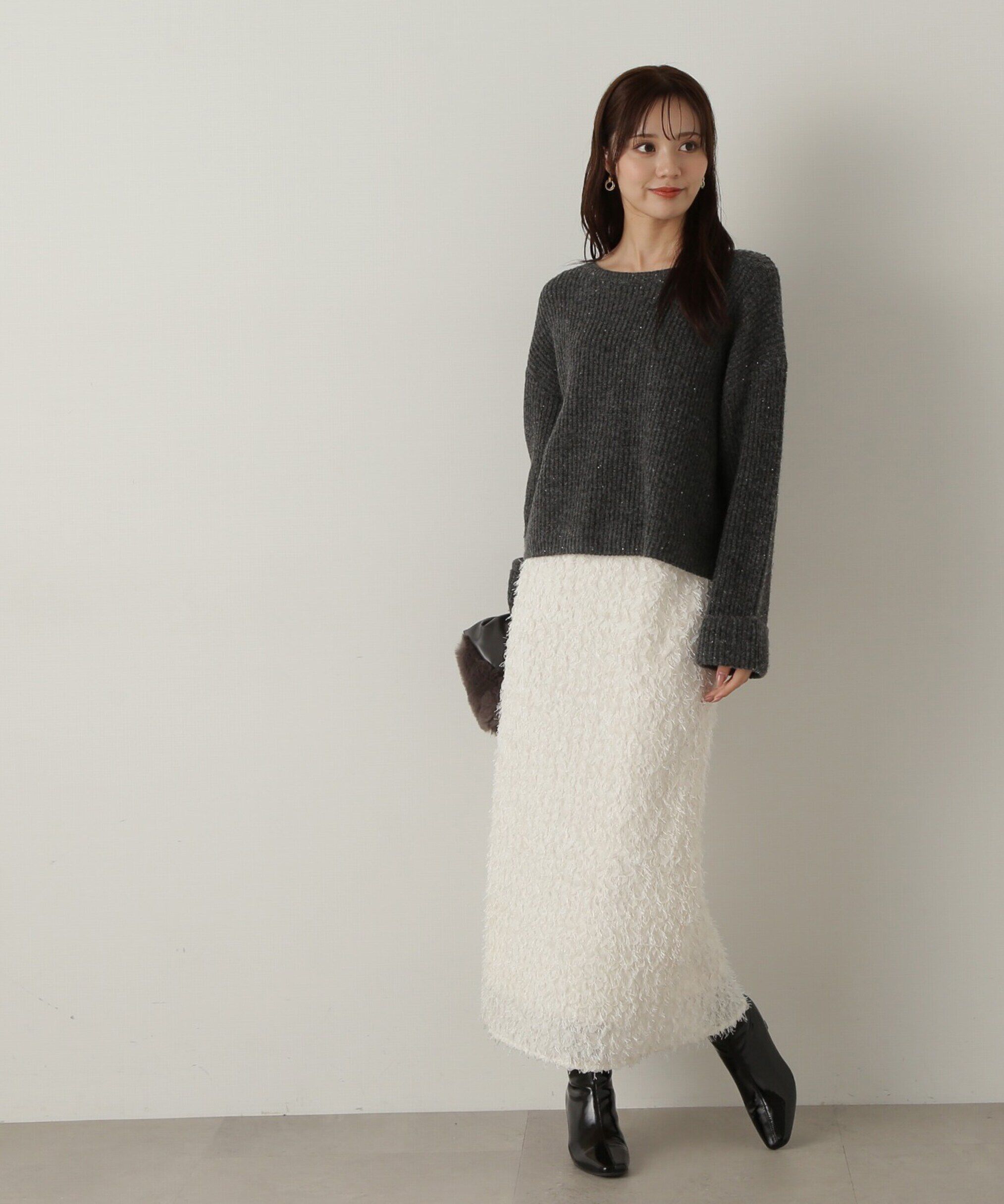 PROPORTION BODY DRESSING「スパンコール畦ニット WEB限定カラー：ブルー　24AW」|ニット・セーター|