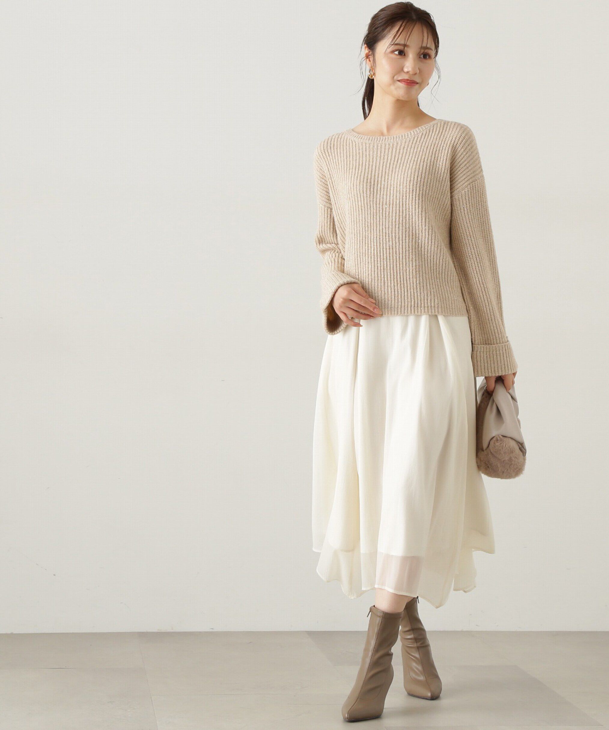 PROPORTION BODY DRESSING「スパンコール畦ニット WEB限定カラー：ブルー　24AW」|ニット・セーター|