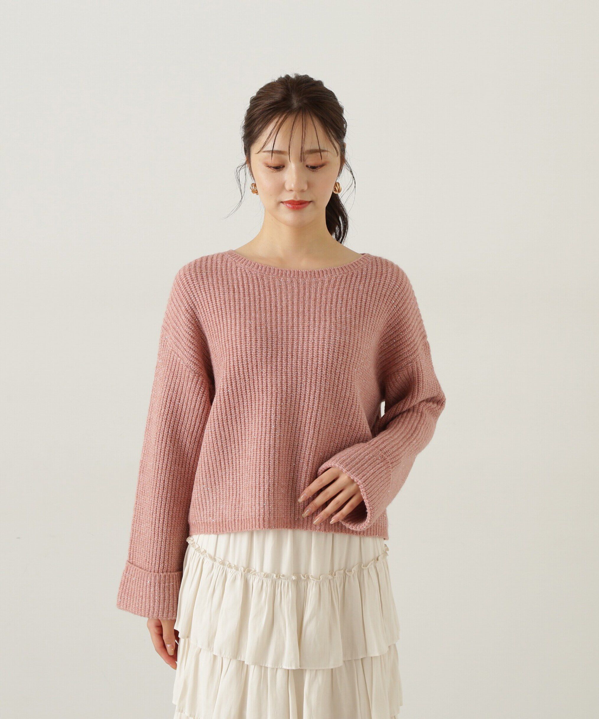 PROPORTION BODY DRESSING「スパンコール畦ニット WEB限定カラー：ブルー　24AW」|ニット・セーター|