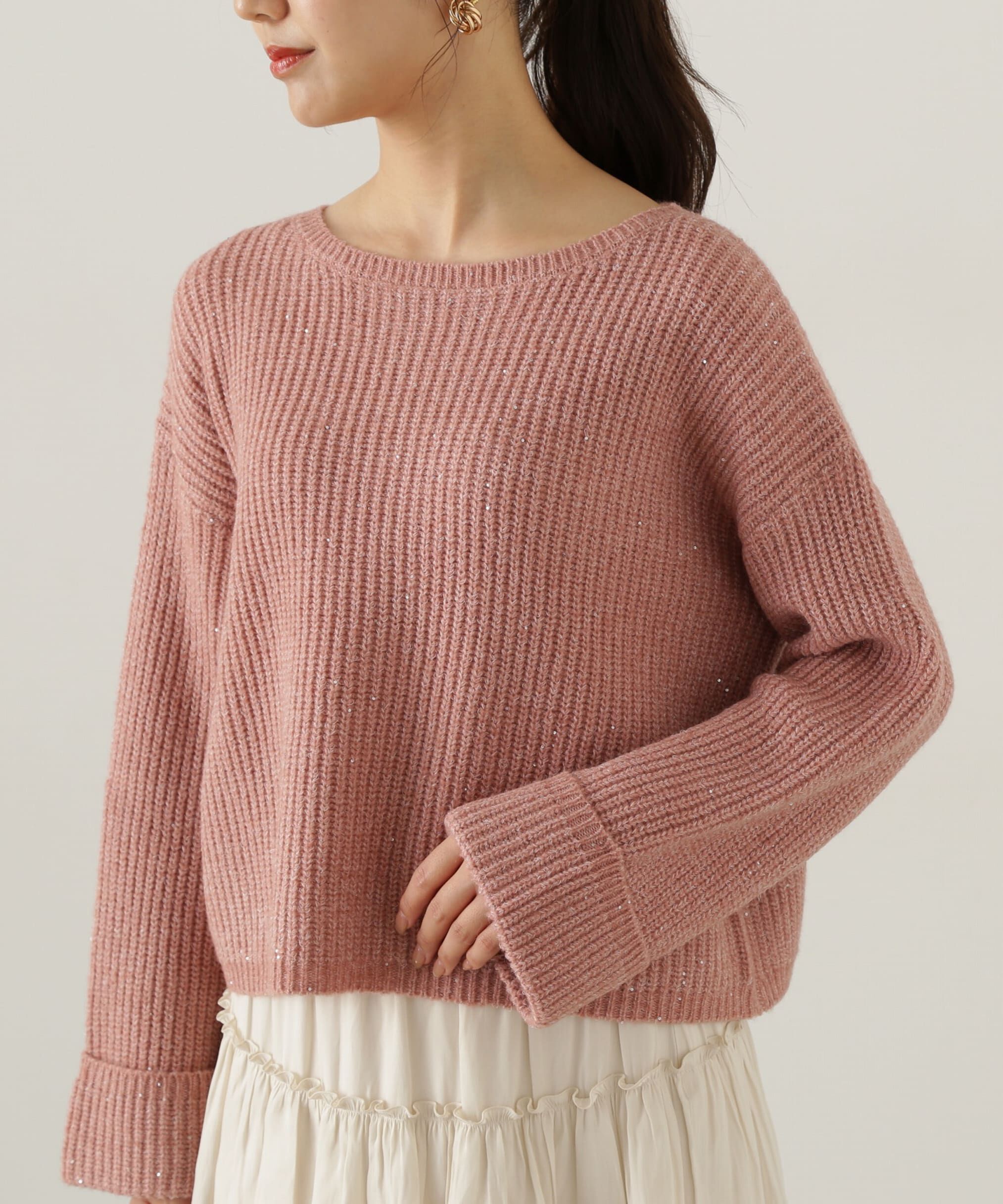 PROPORTION BODY DRESSING「スパンコール畦ニット WEB限定カラー：ブルー　24AW」|ニット・セーター|