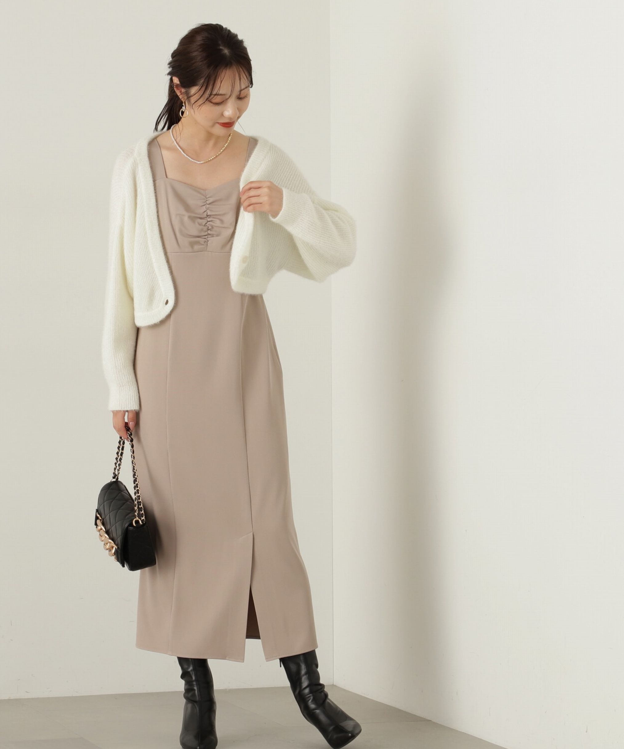 PROPORTION BODY DRESSING「フワフワカーデセットキャミワンピース」|ワンピース|