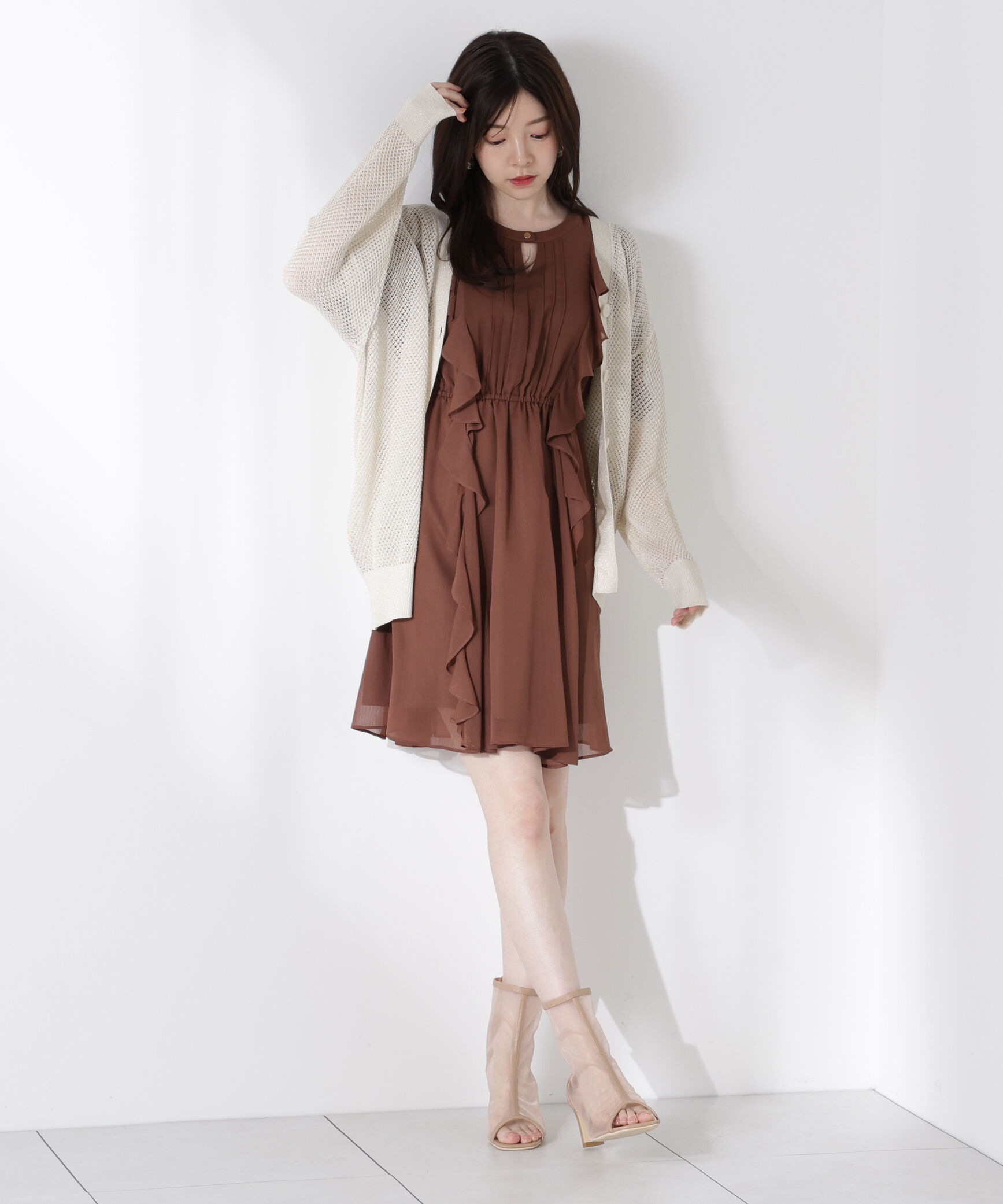 PROPORTION BODY DRESSING「《EDIT COLOGNE》フリル楊柳ミニワンピース」|ワンピース|