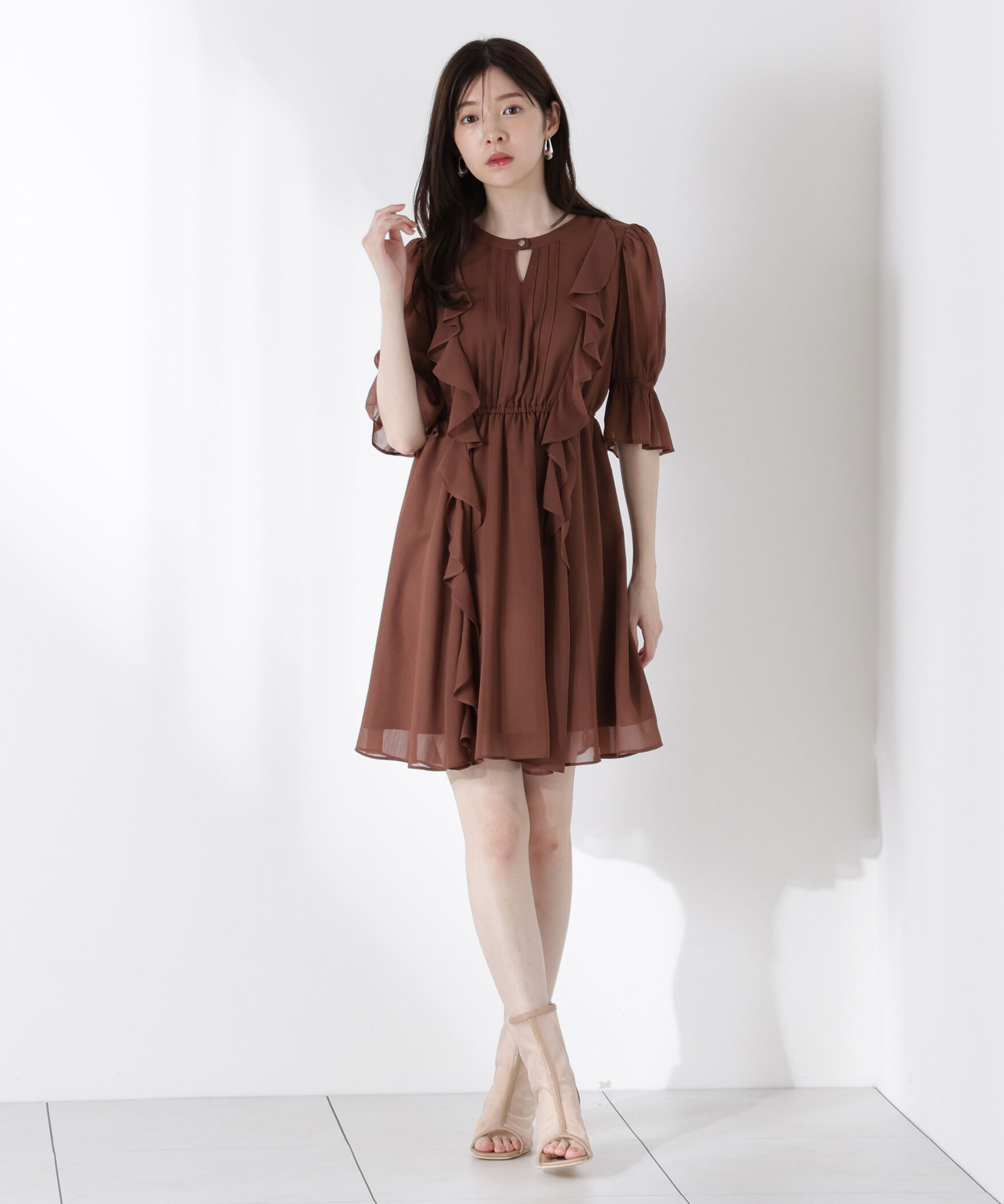 PROPORTION BODY DRESSING「《EDIT COLOGNE》フリル楊柳ミニワンピース」|ワンピース|