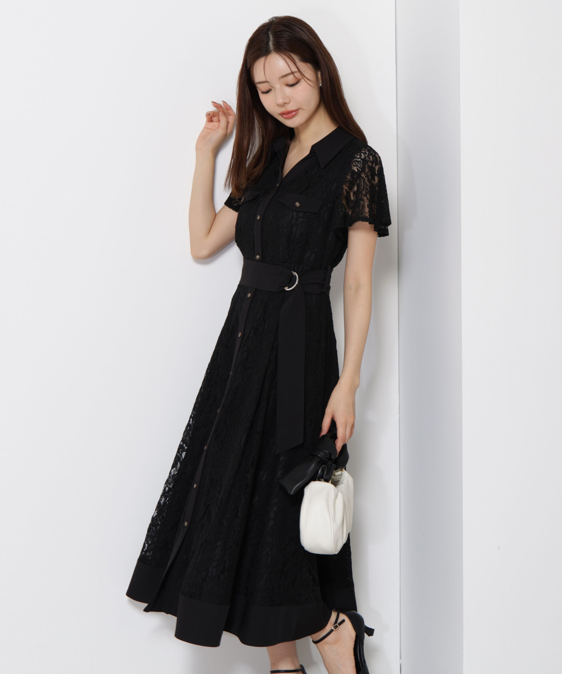 PROPORTION BODY DRESSING「レースシャツワンピース」|ワンピース|