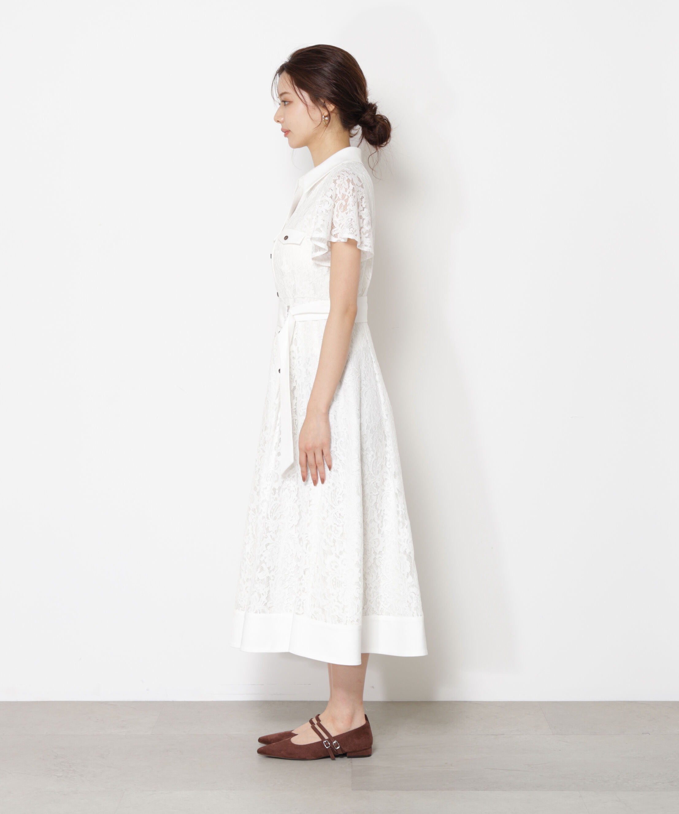 PROPORTION BODY DRESSING「レースシャツワンピース」|ワンピース|