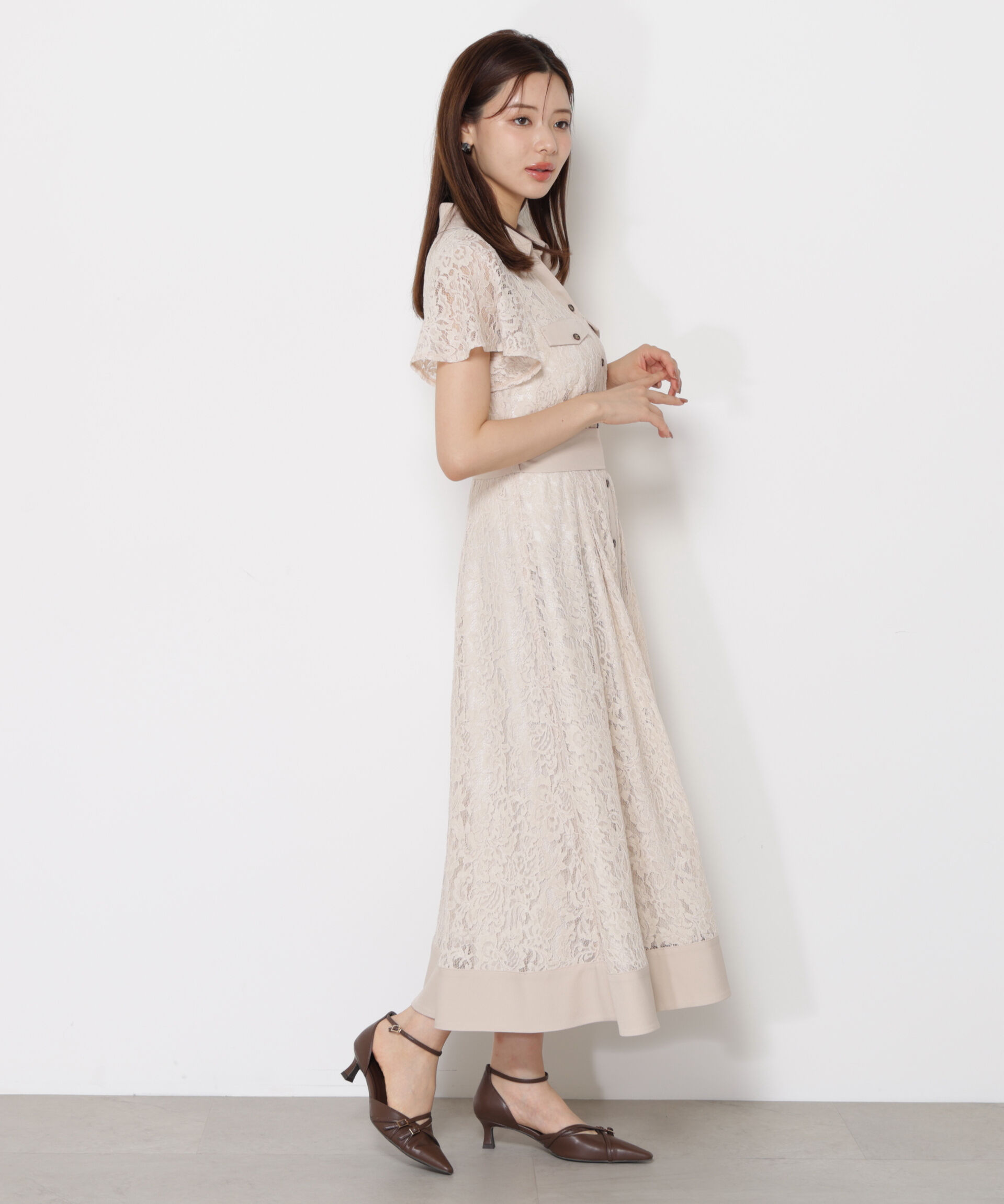 PROPORTION BODY DRESSING「レースシャツワンピース」|ワンピース|