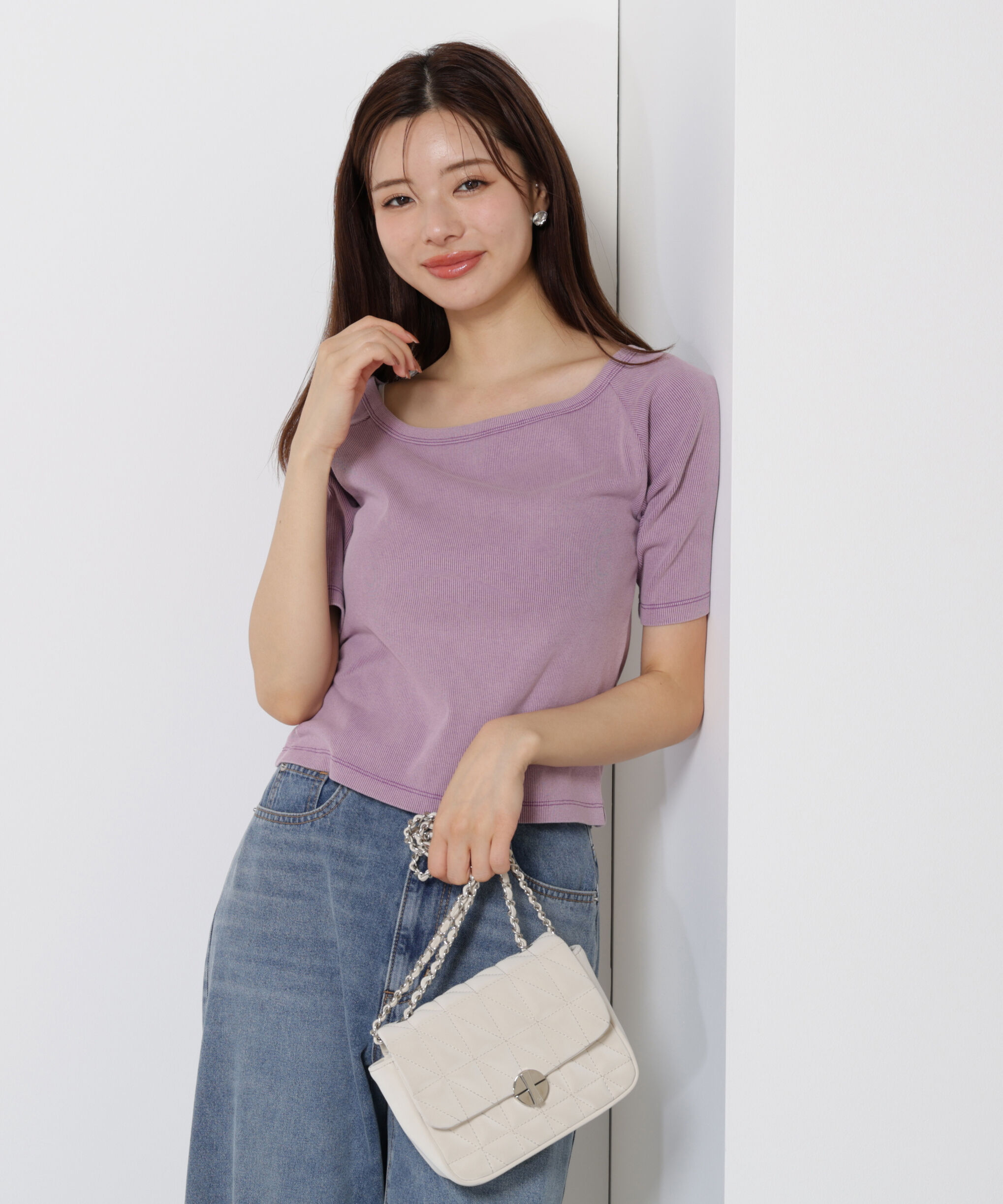 PROPORTION BODY DRESSING「ピグメントリブカットソー」|Tシャツ・カットソー|ラベンダー