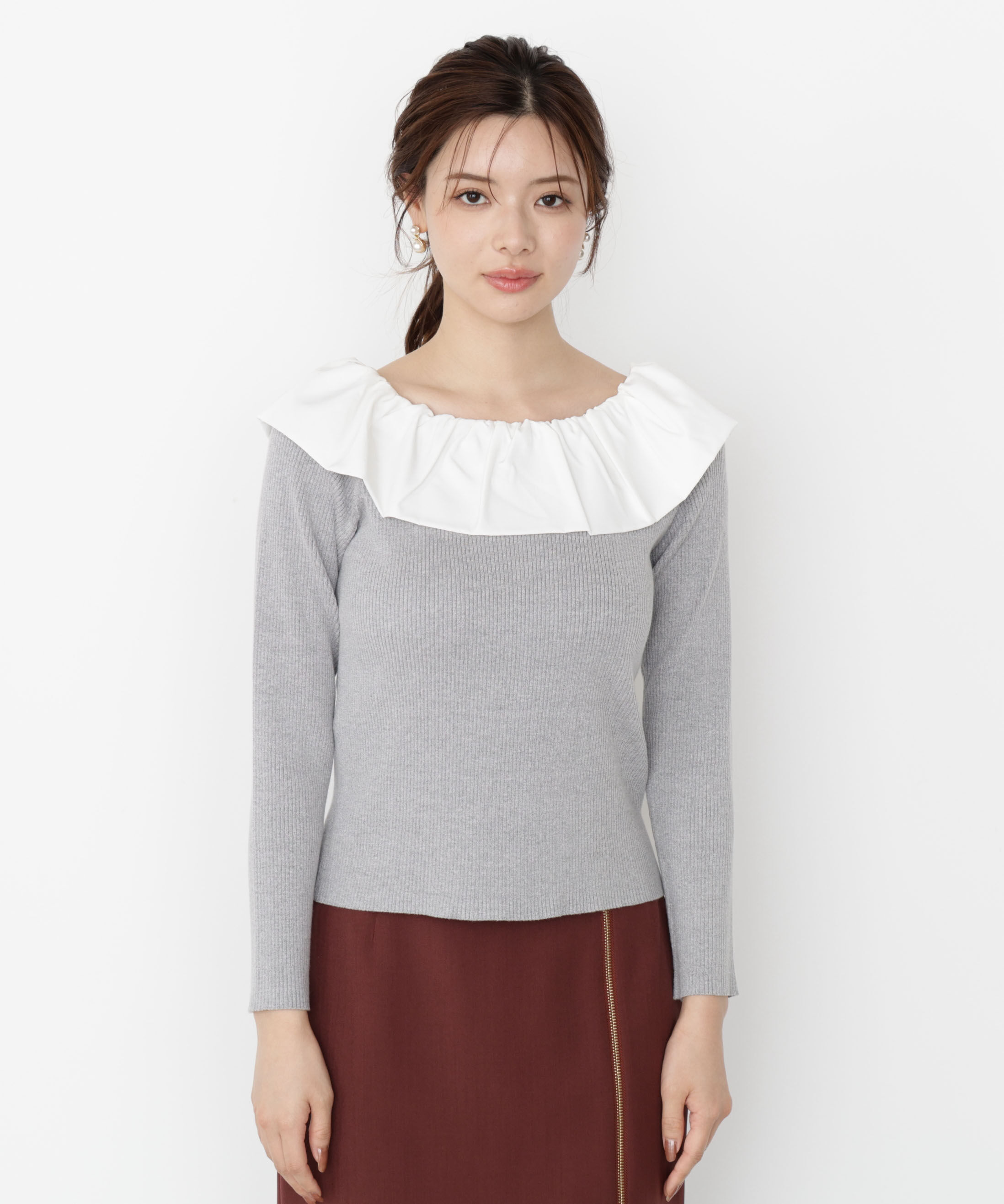 PROPORTION BODY DRESSING「フリルオフショル2wayニット 25AW」|ニット・セーター|