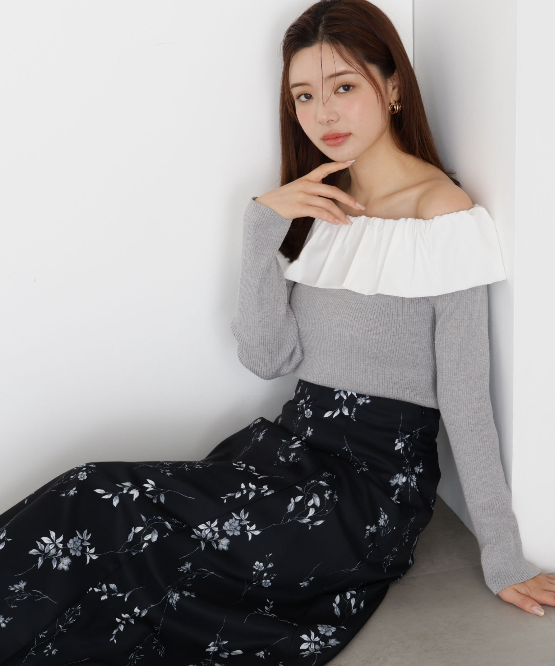 PROPORTION BODY DRESSING「フリルオフショル2wayニット 25AW」|ニット・セーター|