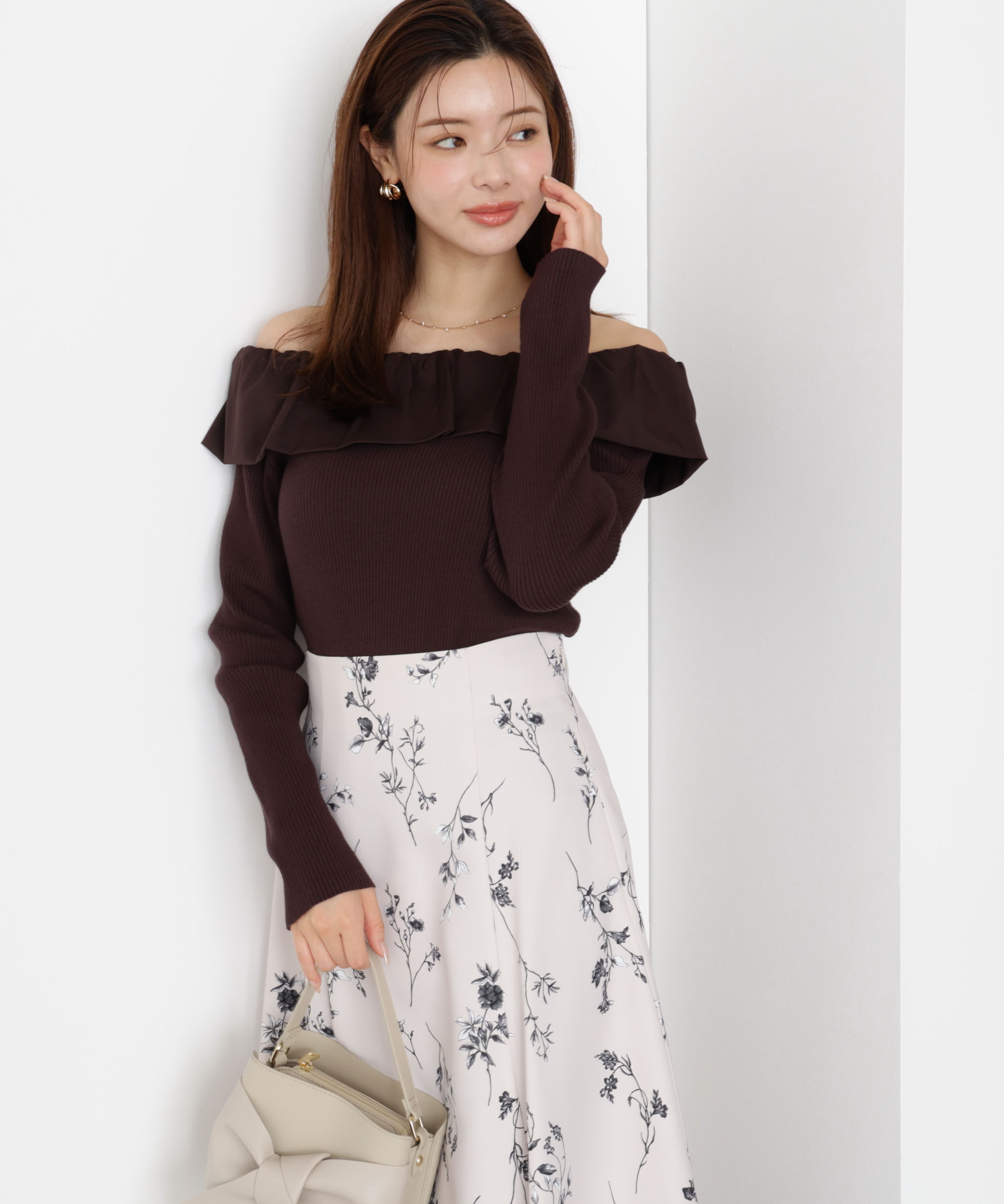 PROPORTION BODY DRESSING「フリルオフショル2wayニット 25AW」|ニット・セーター|