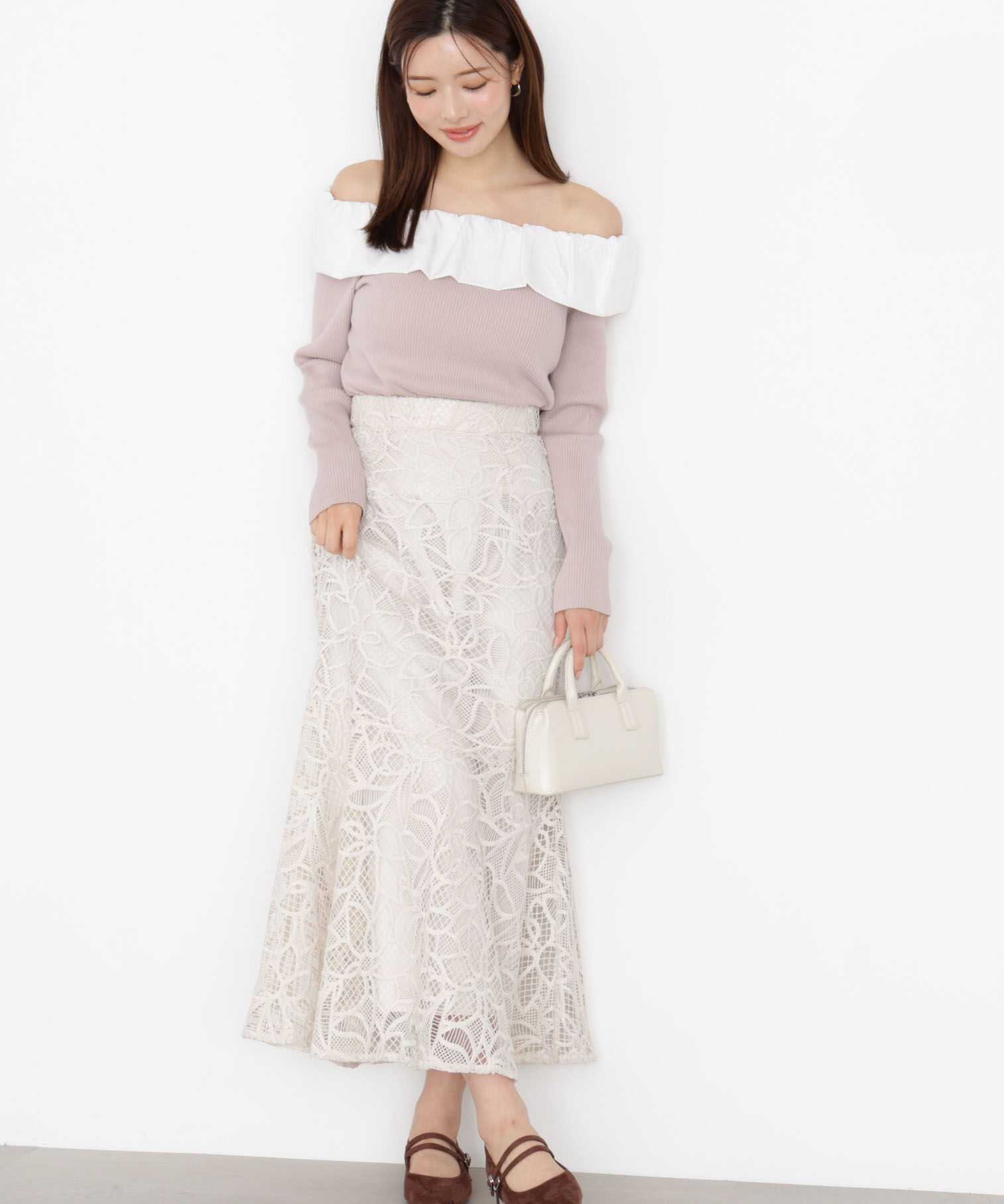 PROPORTION BODY DRESSING「フリルオフショル2wayニット 25AW」|ニット・セーター|