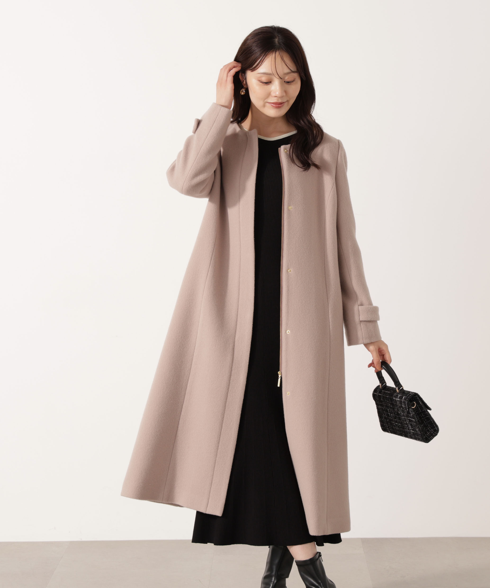 PROPORTION BODY DRESSING「モッサフードフェイクファーロングコート 25AW」|その他|