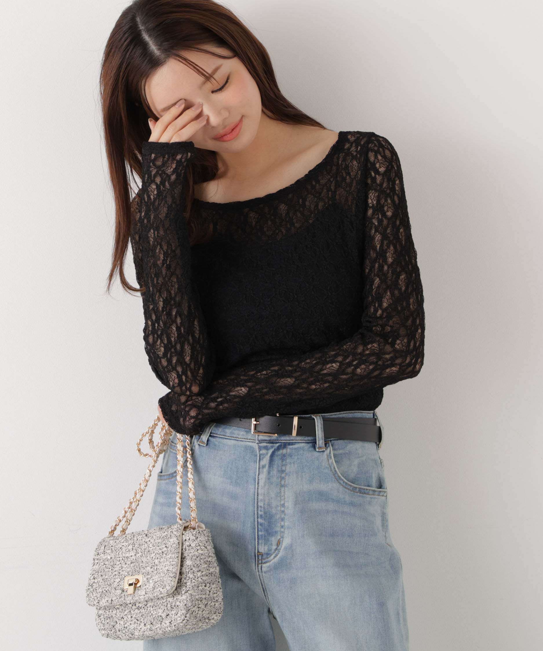 PROPORTION BODY DRESSING「〈a/mie〉ストレッチレース　26SS」|Tシャツ・カットソー|