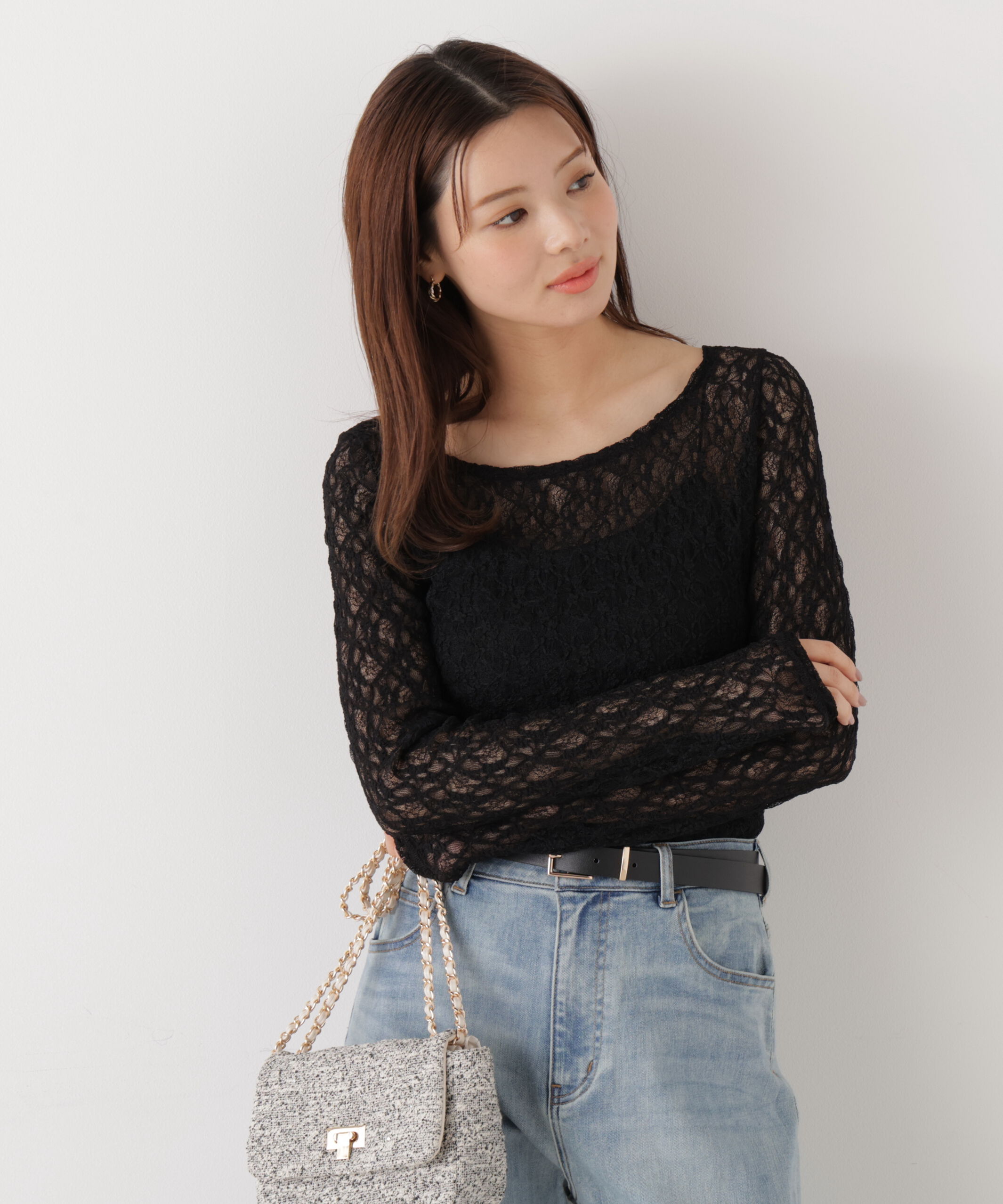 PROPORTION BODY DRESSING「〈a/mie〉ストレッチレース　26SS」|Tシャツ・カットソー|