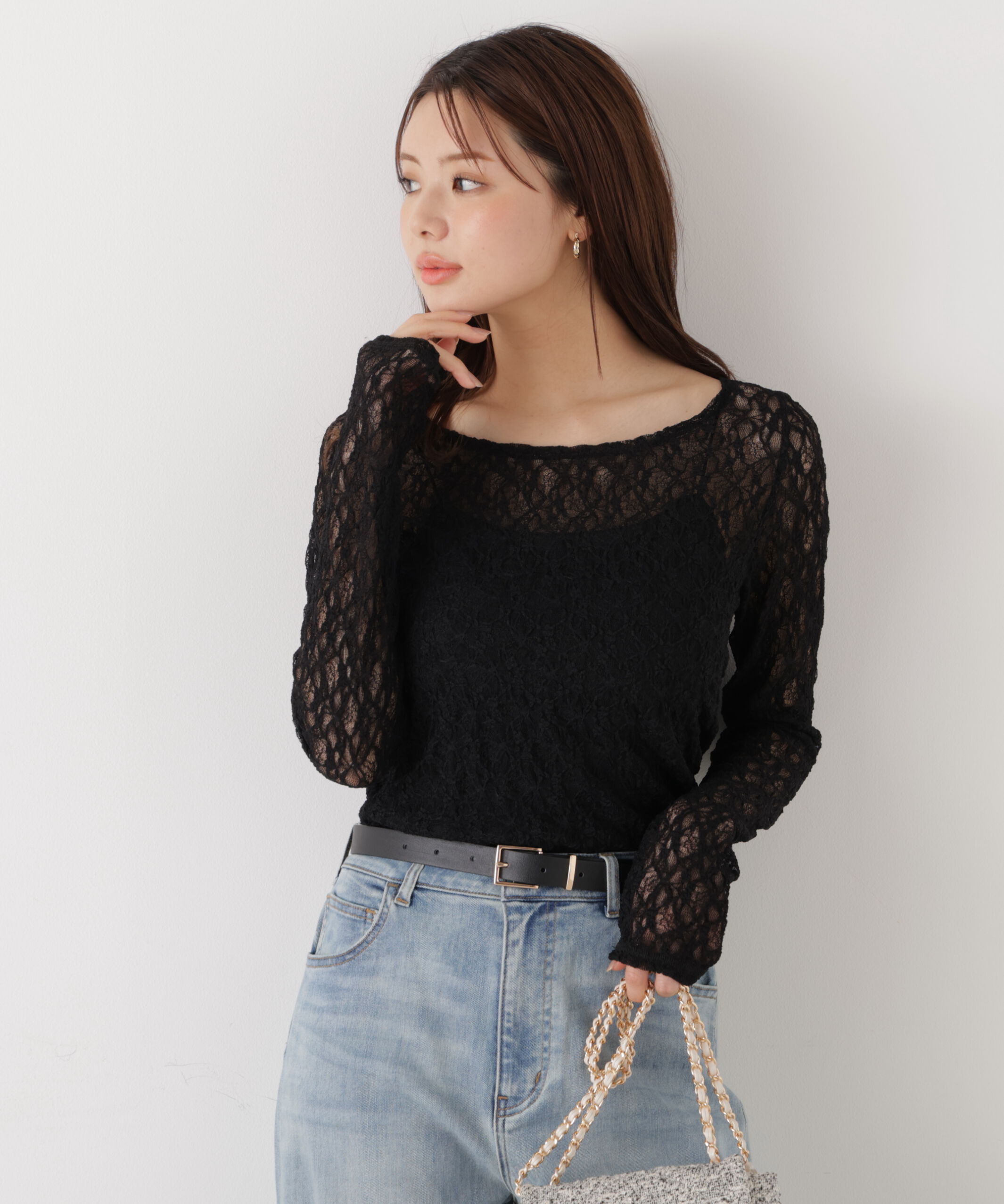 PROPORTION BODY DRESSING「〈a/mie〉ストレッチレース　26SS」|Tシャツ・カットソー|