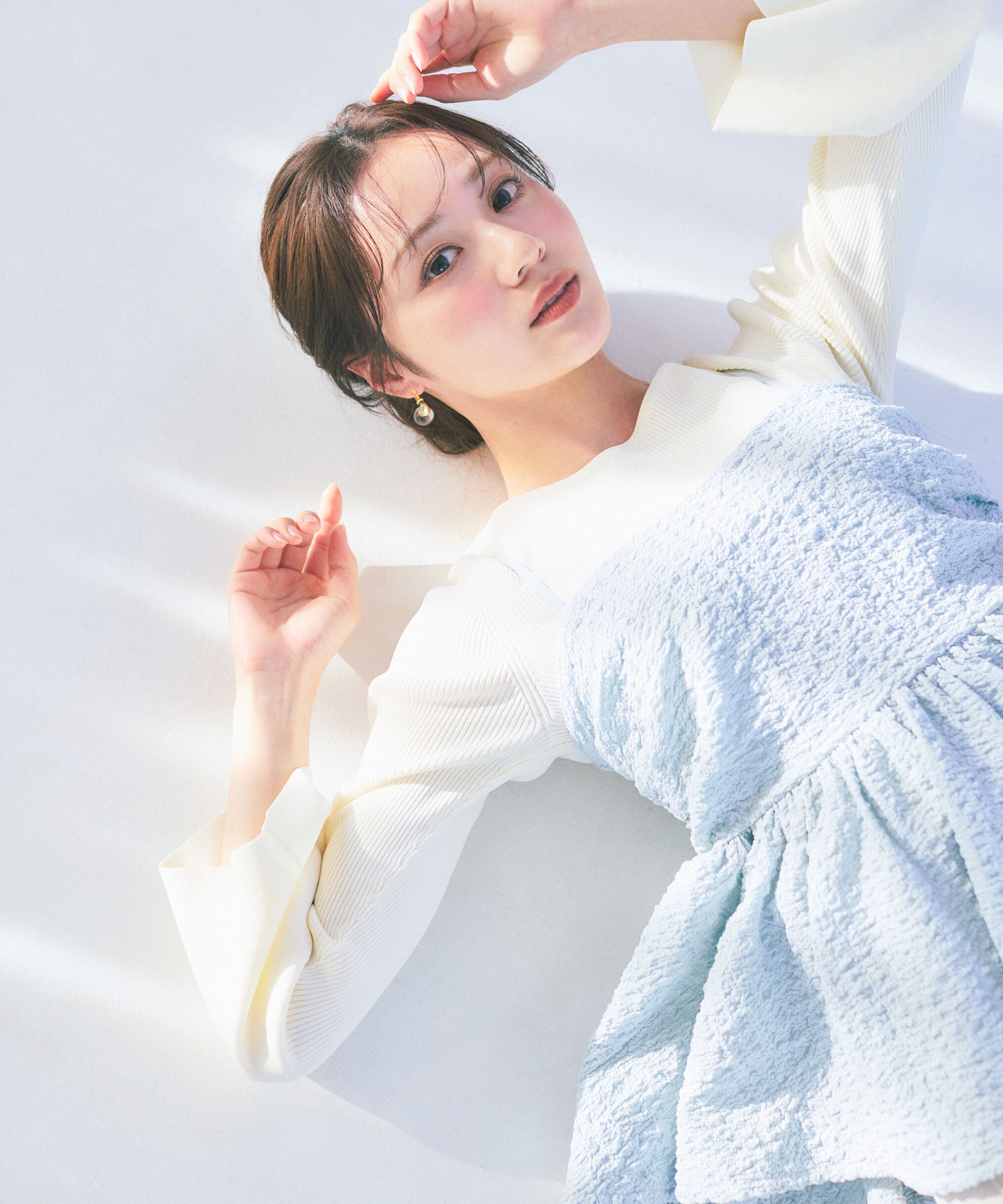 PROPORTION BODY DRESSING「〈a/mie〉膨れジャガードビスチェ　26SS」|シャツ・ブラウス|ブルー