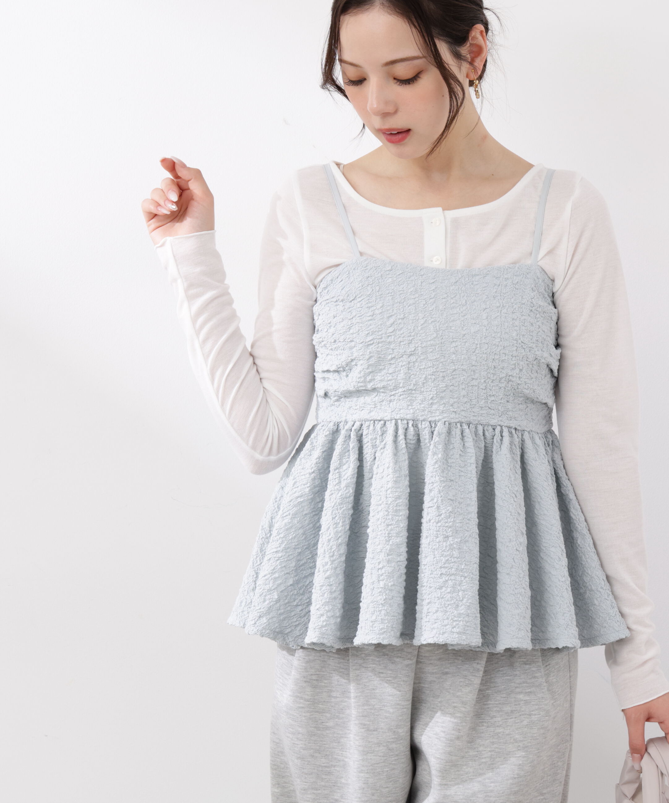 PROPORTION BODY DRESSING「〈a/mie〉膨れジャガードビスチェ　26SS」|シャツ・ブラウス|