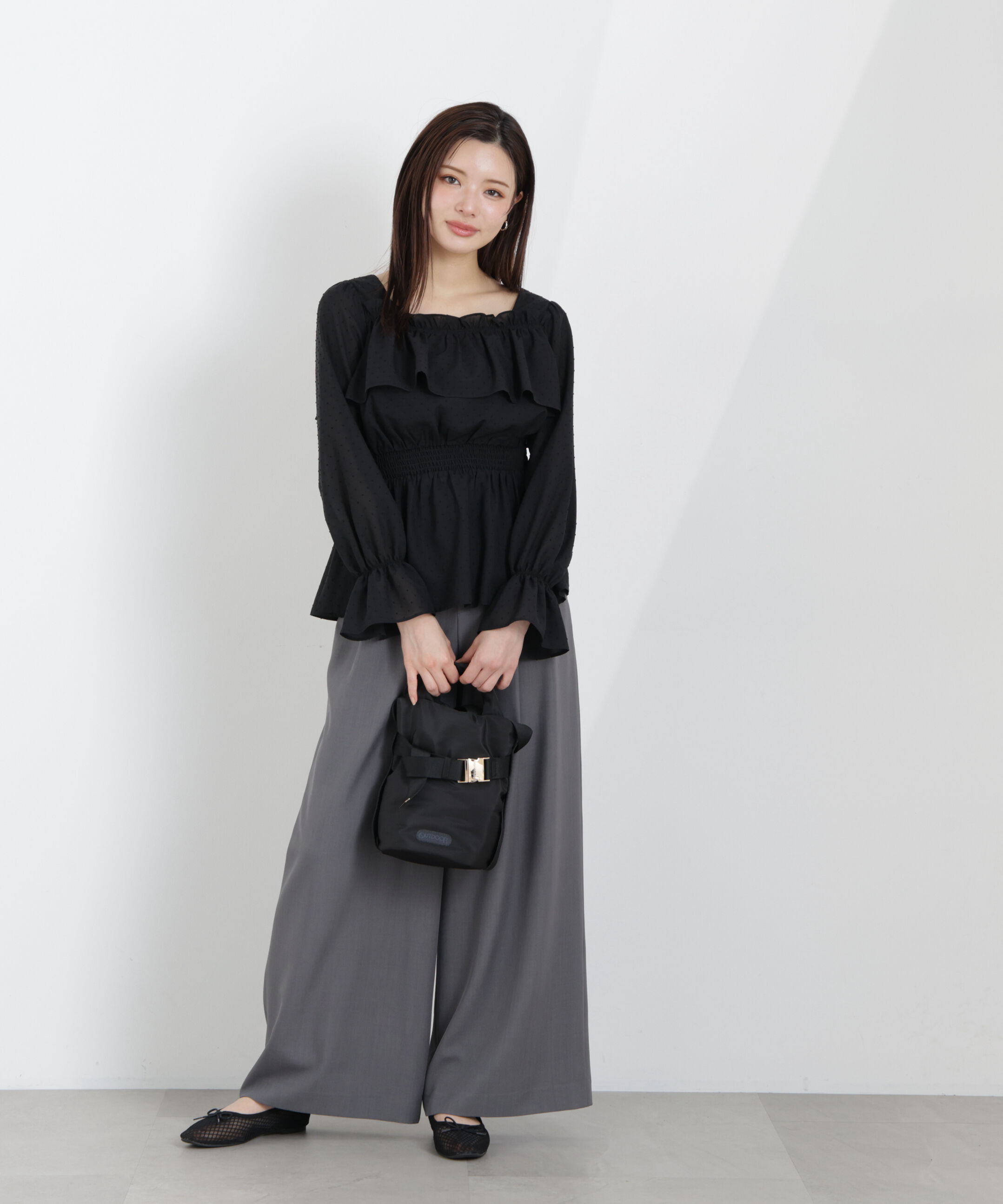 PROPORTION BODY DRESSING「＜ウォッシャブル＞フリルシャーリングブラウス　26SS」|シャツ・ブラウス|