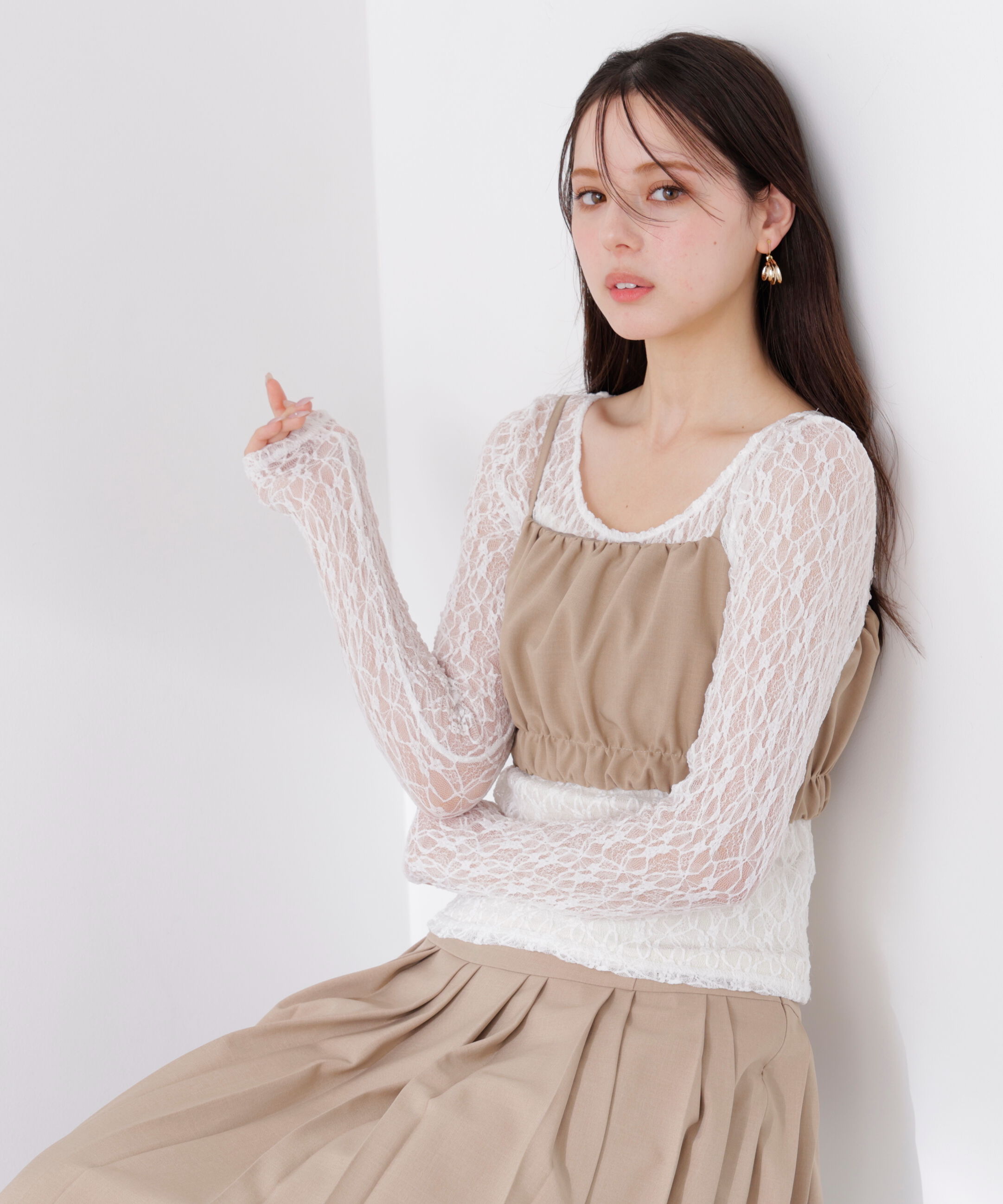 PROPORTION BODY DRESSING「ギャザービスチェ　26SS」|シャツ・ブラウス|ベージュ