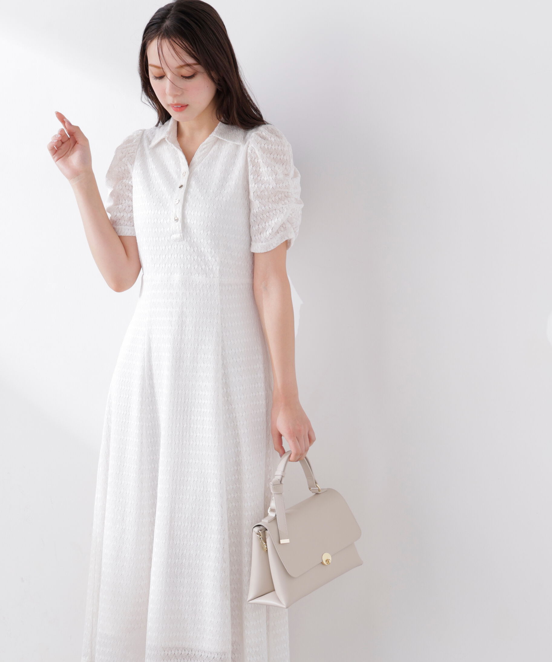 PROPORTION BODY DRESSING「ストレッチレース襟付きワンピース　26SS」|ワンピース|