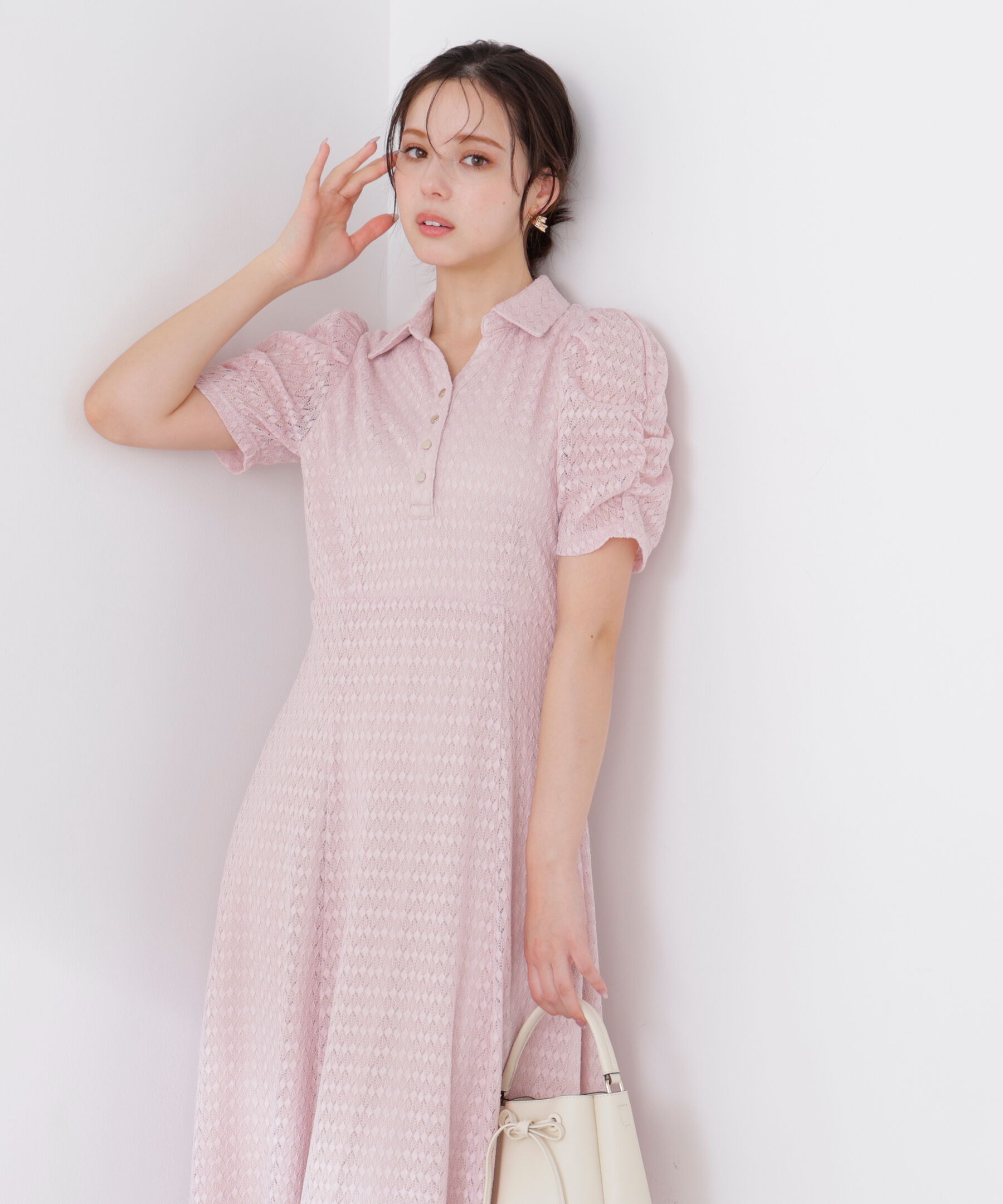 PROPORTION BODY DRESSING「ストレッチレース襟付きワンピース　26SS」|ワンピース|