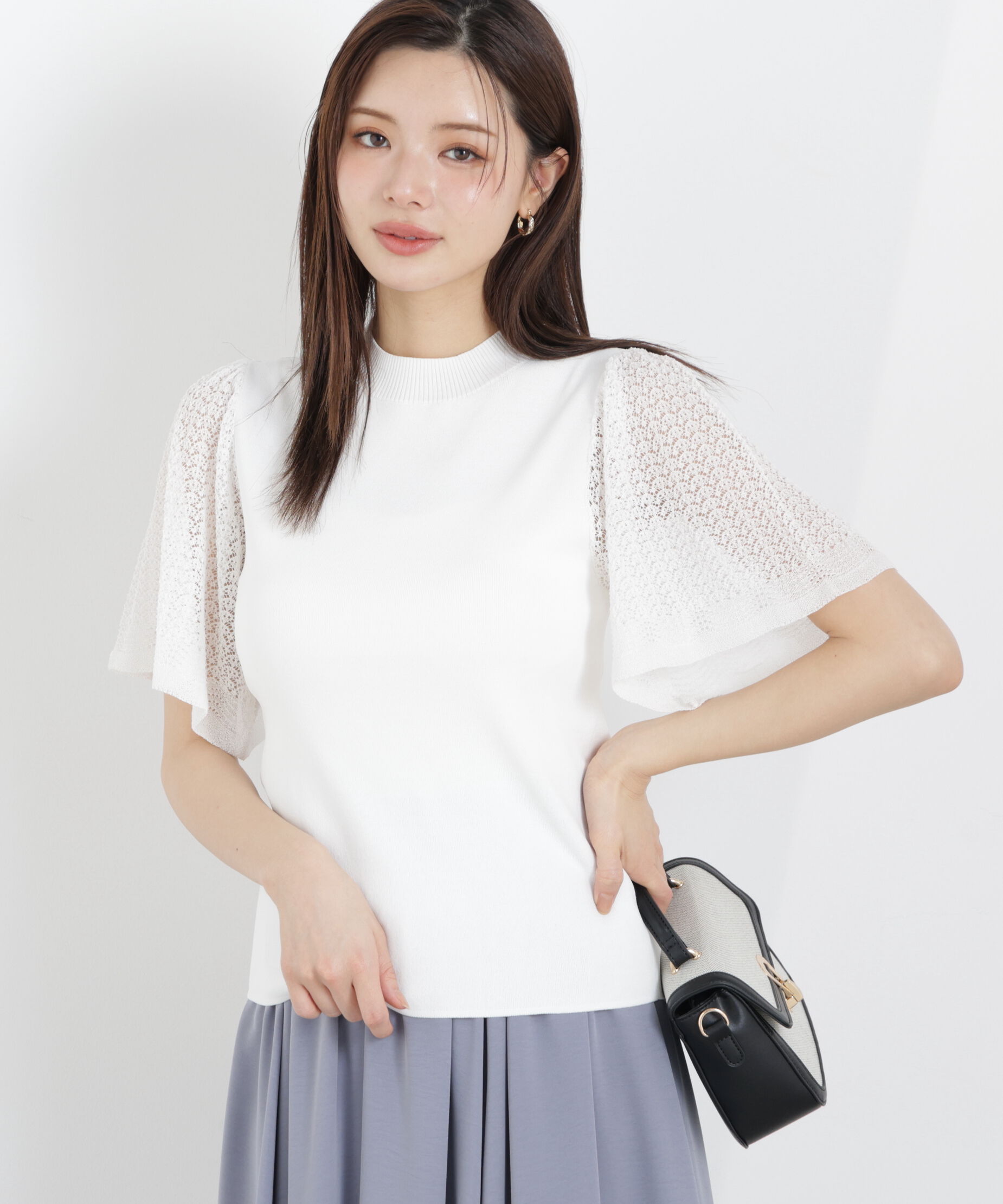 PROPORTION BODY DRESSING「透かし編みスリーブニット　26SS」|ニット・セーター|