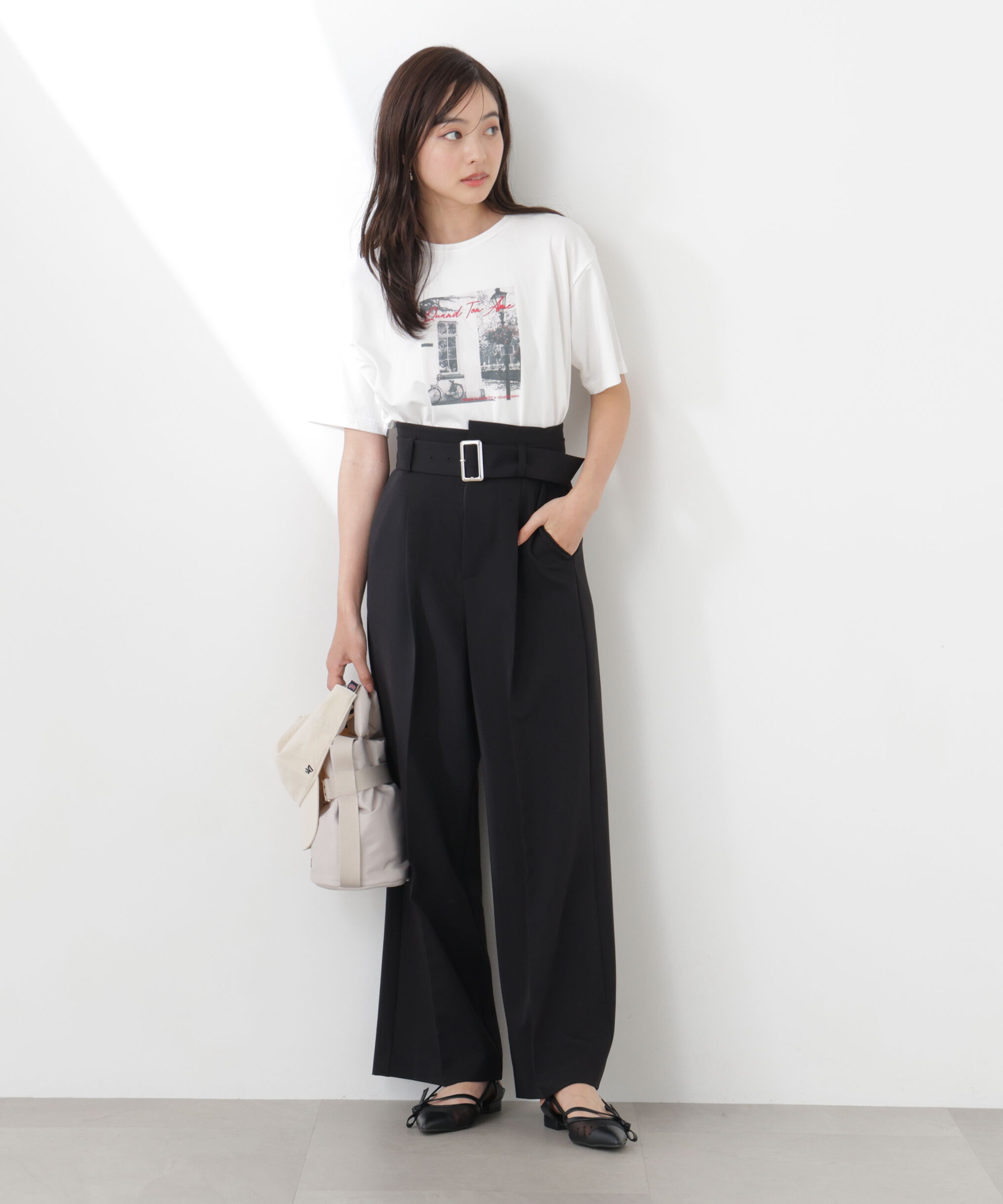PROPORTION BODY DRESSING「＜明日香さんコラボ＞ベルト付き美脚ワイドパンツ 26SS」|その他|