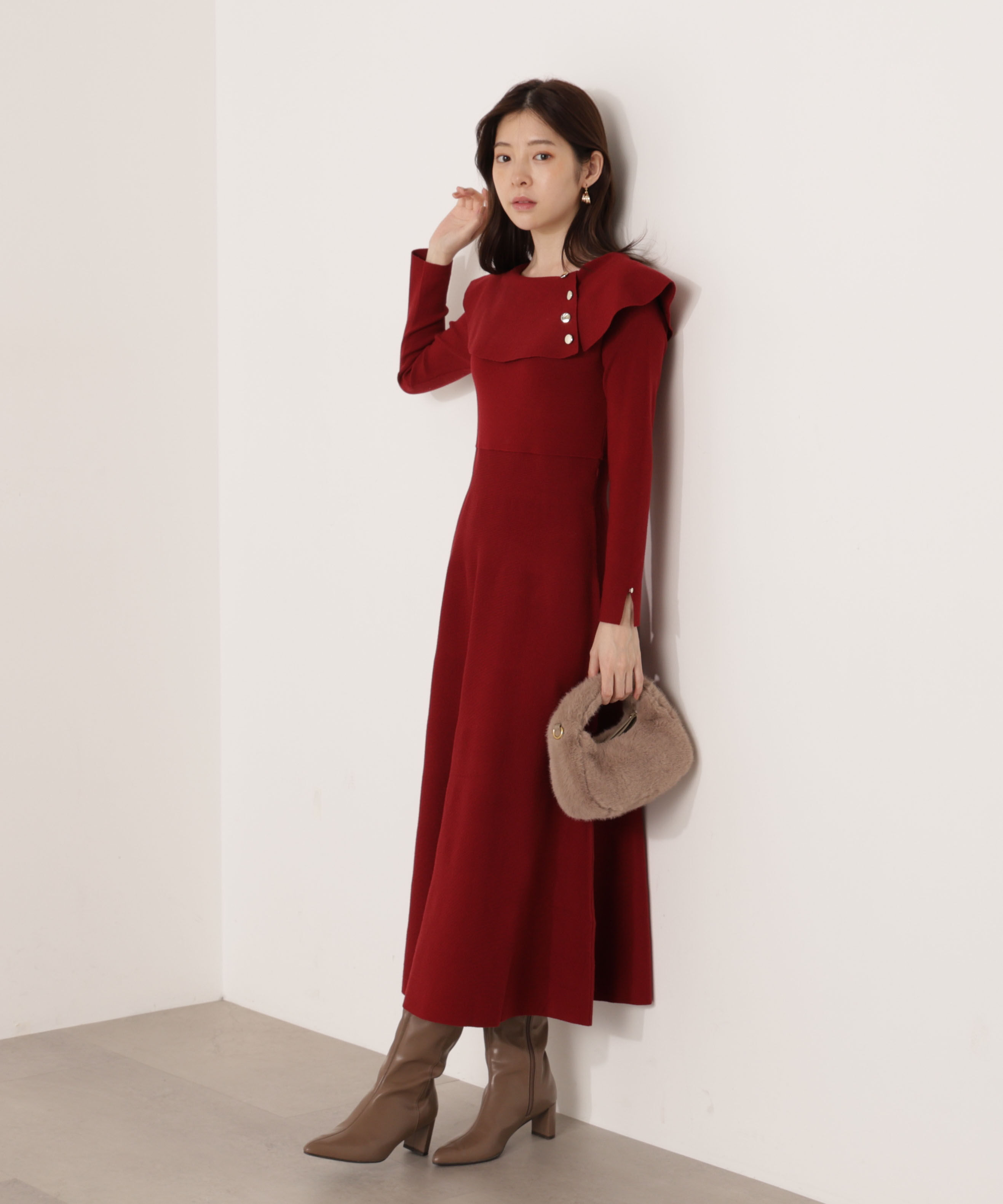 PROPORTION BODY DRESSING「ケープニットワンピース」|ワンピース|